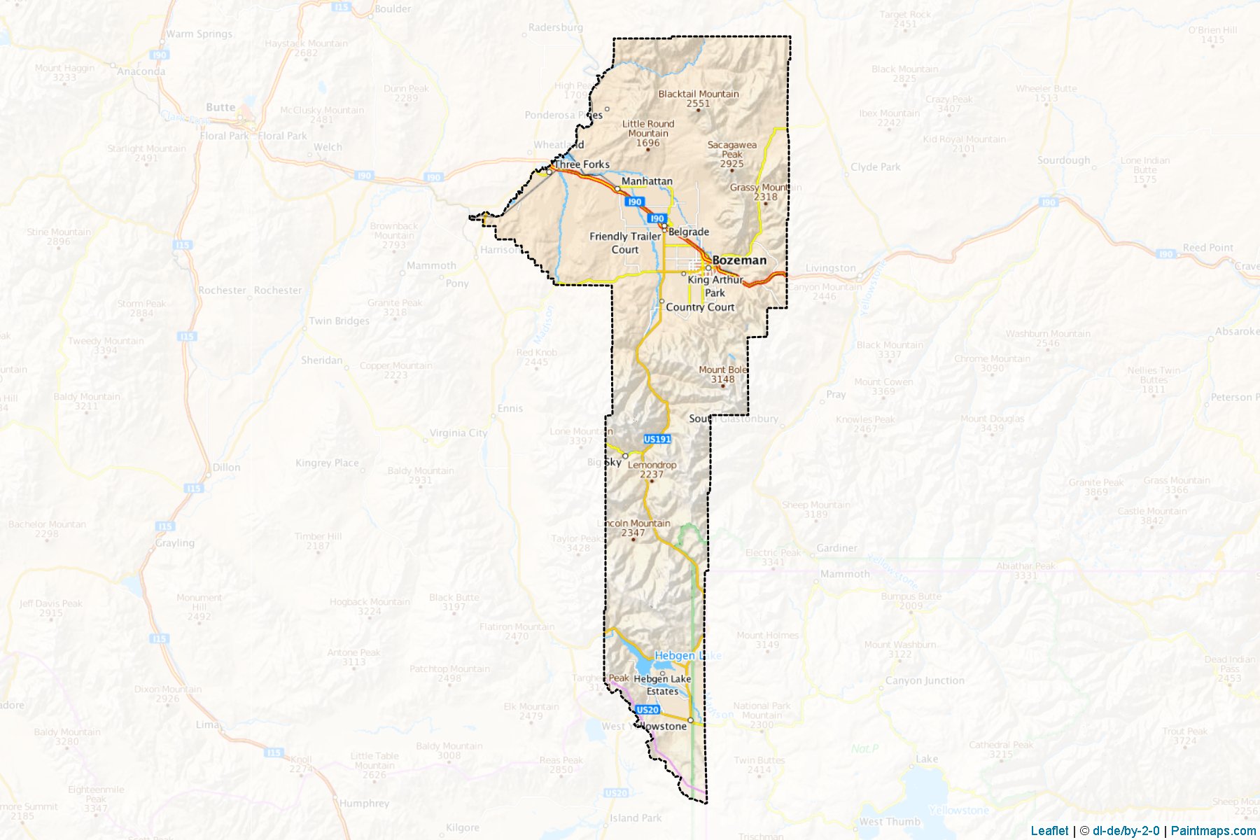 Gallatin (Montana) Map Cropping Samples-1