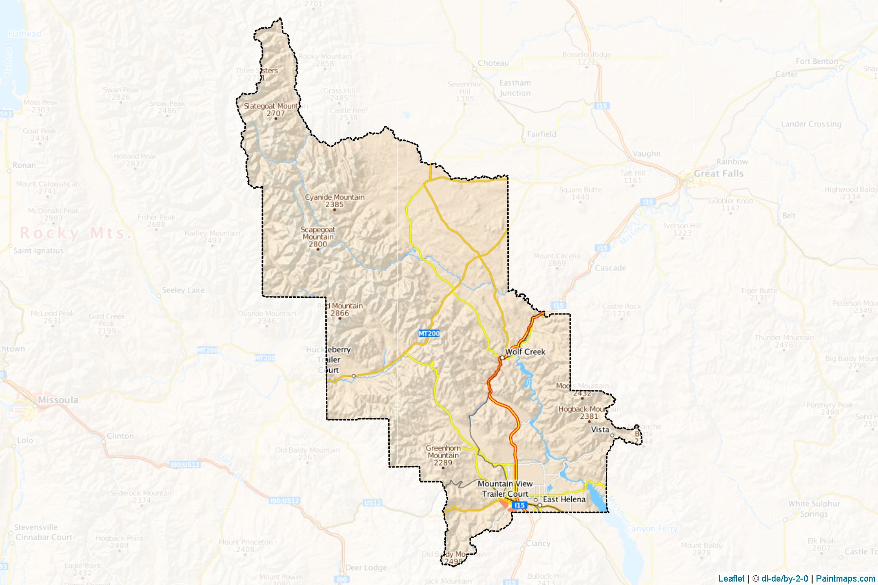 Muestras de recorte de mapas Lewis and Clark (Montana)-1