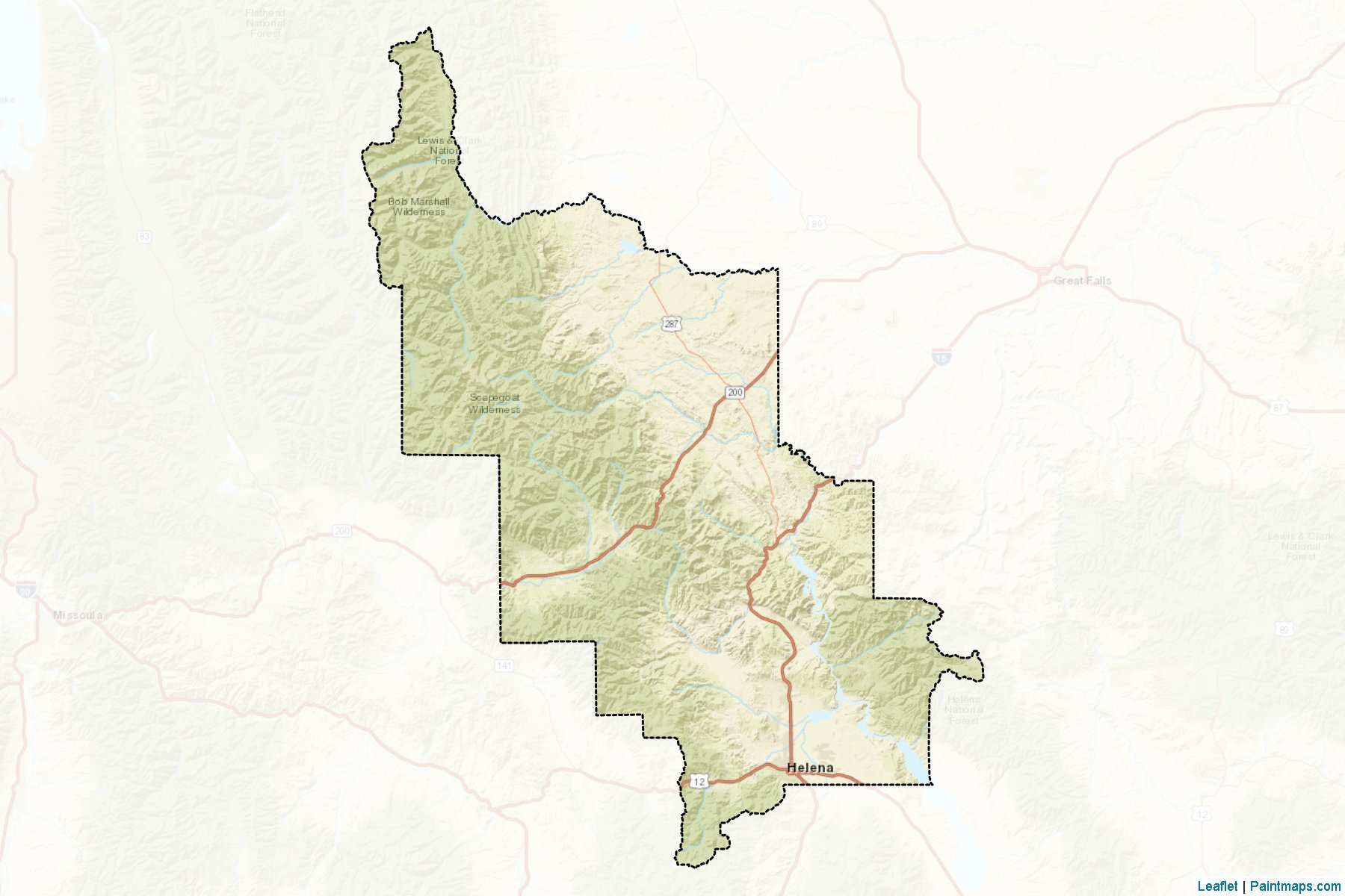 Muestras de recorte de mapas Lewis and Clark (Montana)-2