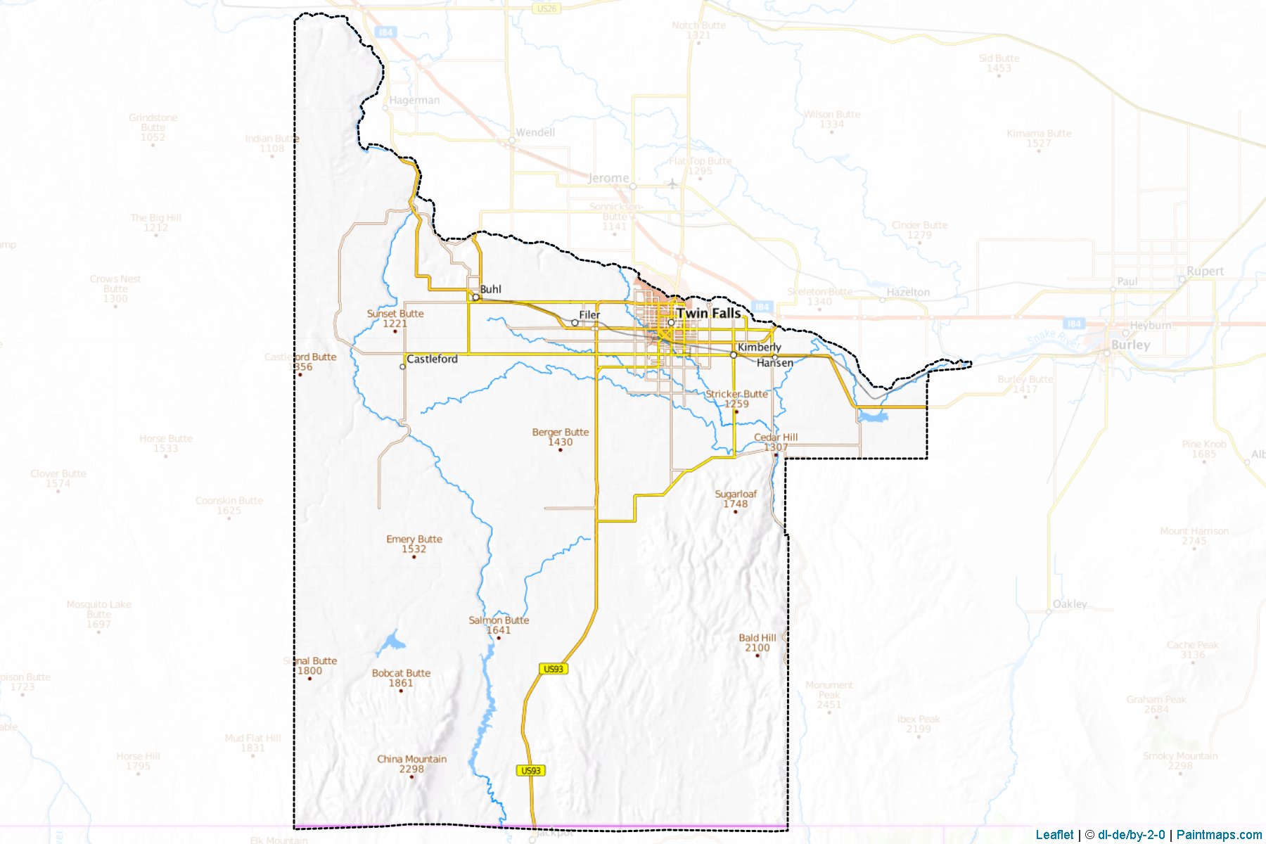 Twin Falls (Idaho) Map Cropping Samples-1