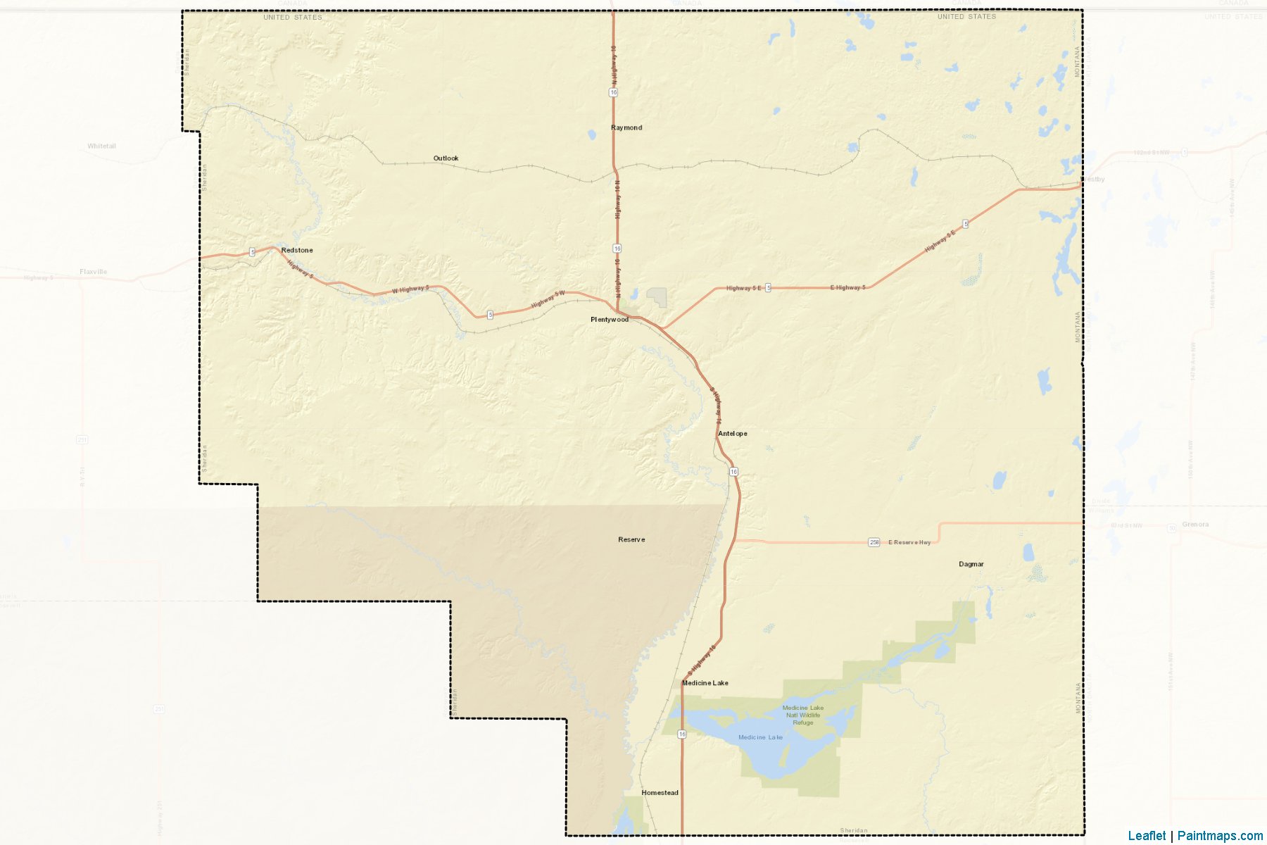 Muestras de recorte de mapas Sheridan (Montana)-2