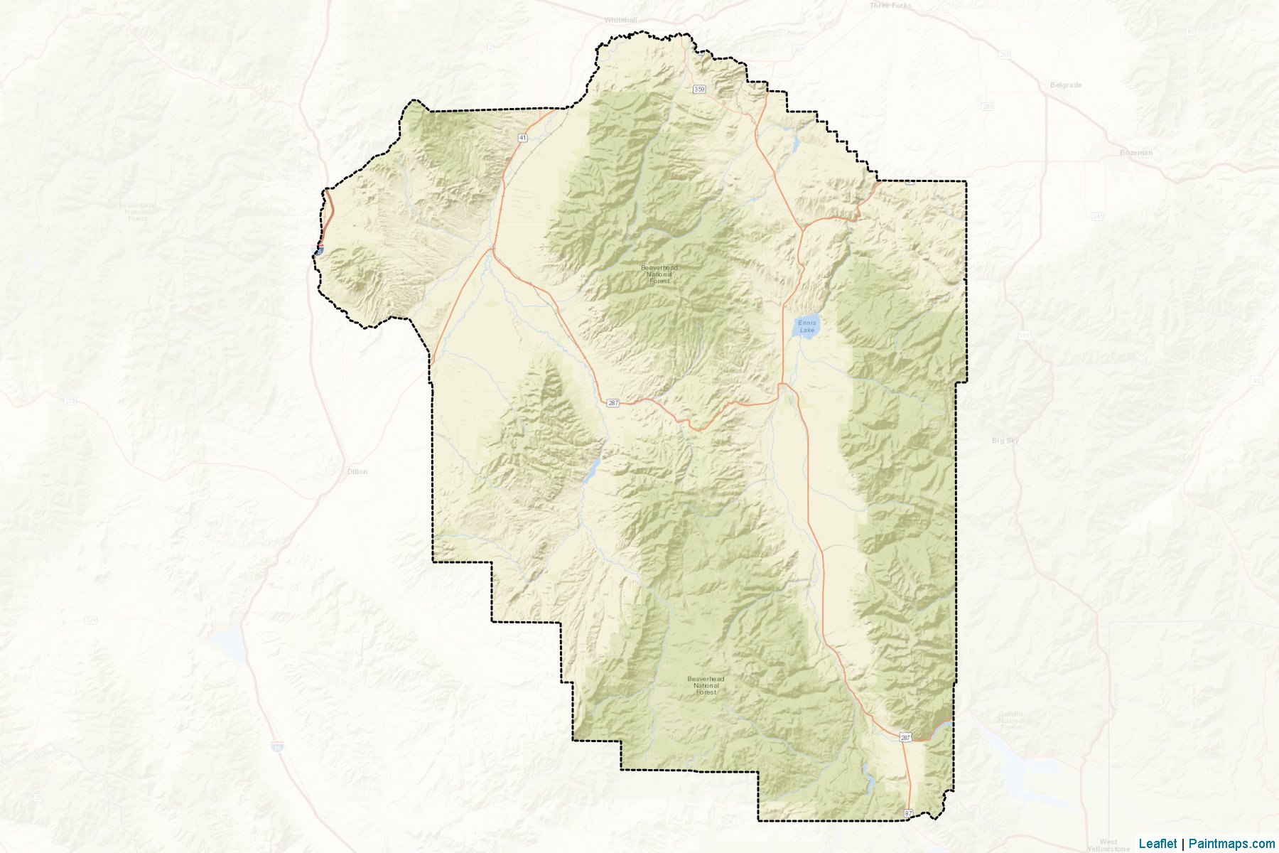 Muestras de recorte de mapas Madison (Montana)-2