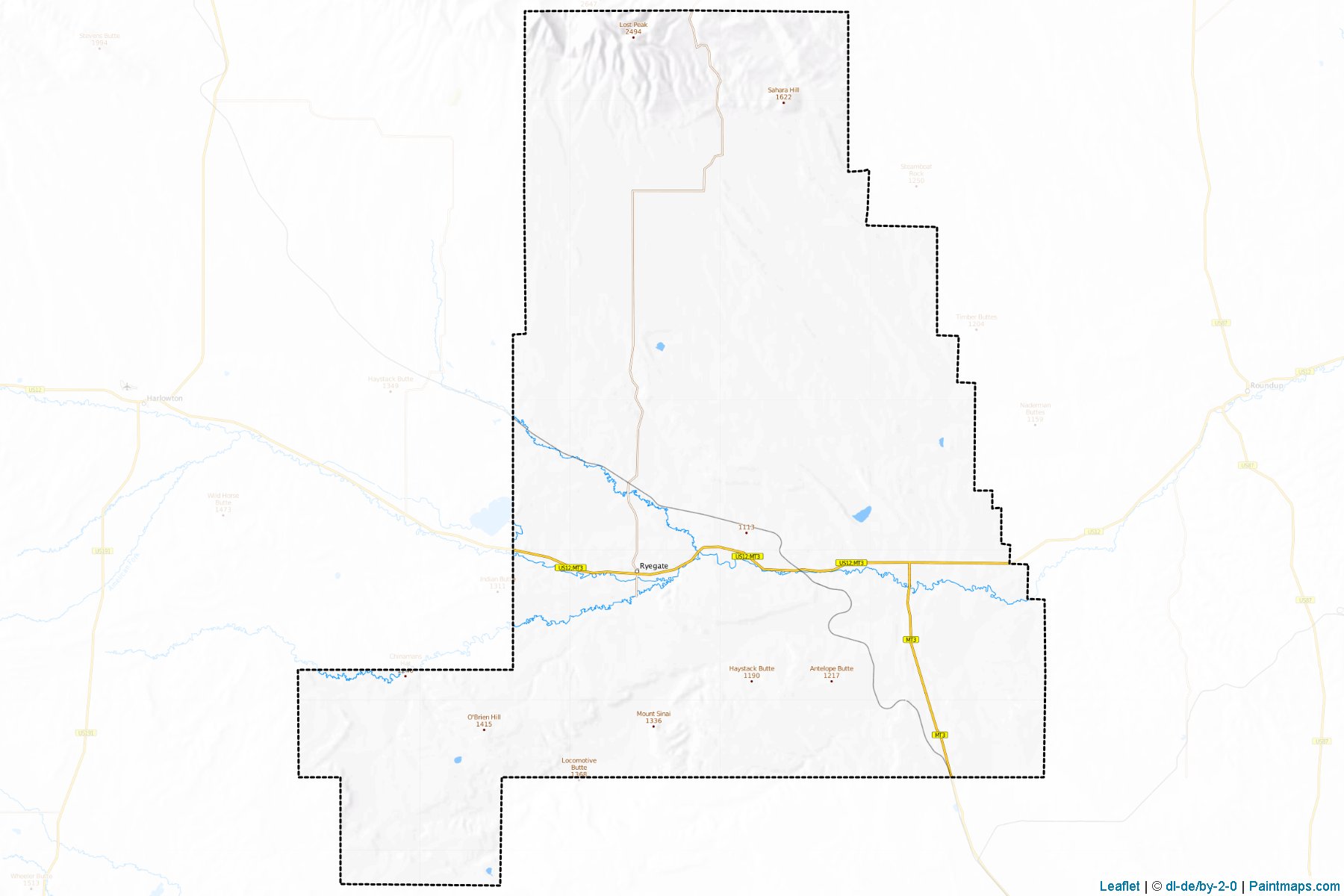 Golden Valley (Montana) Map Cropping Samples-1