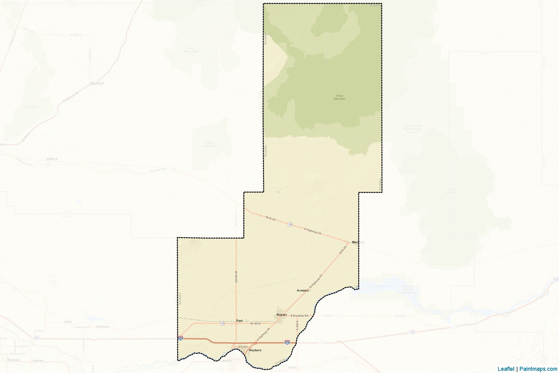 Muestras de recorte de mapas Minidoka (Idaho)-2