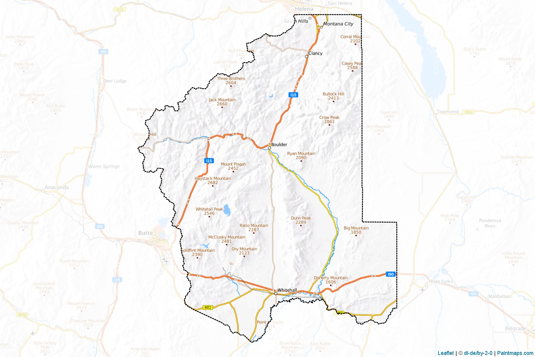 Muestras de recorte de mapas Jefferson (Montana)-1