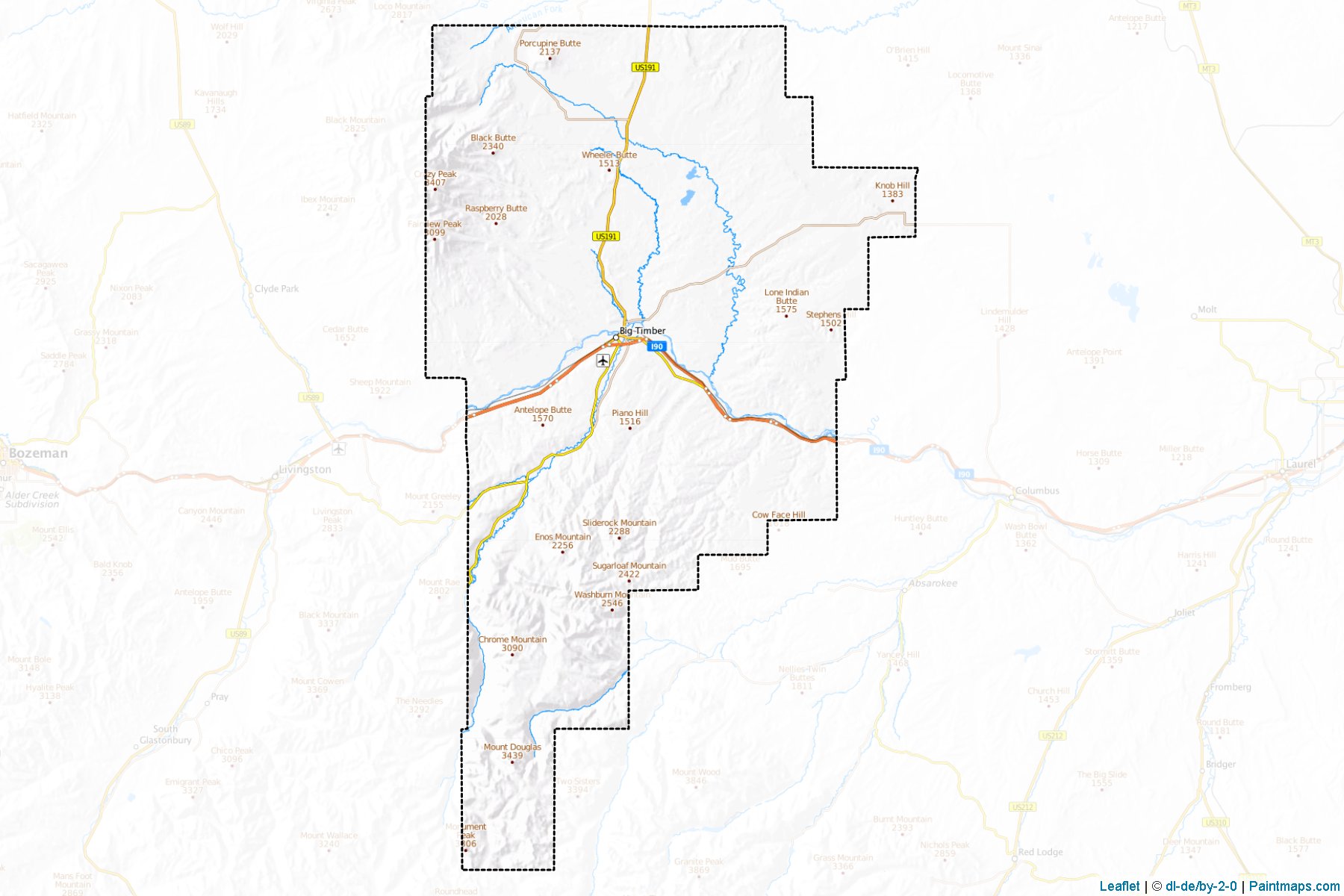 Muestras de recorte de mapas Sweet Grass (Montana)-1