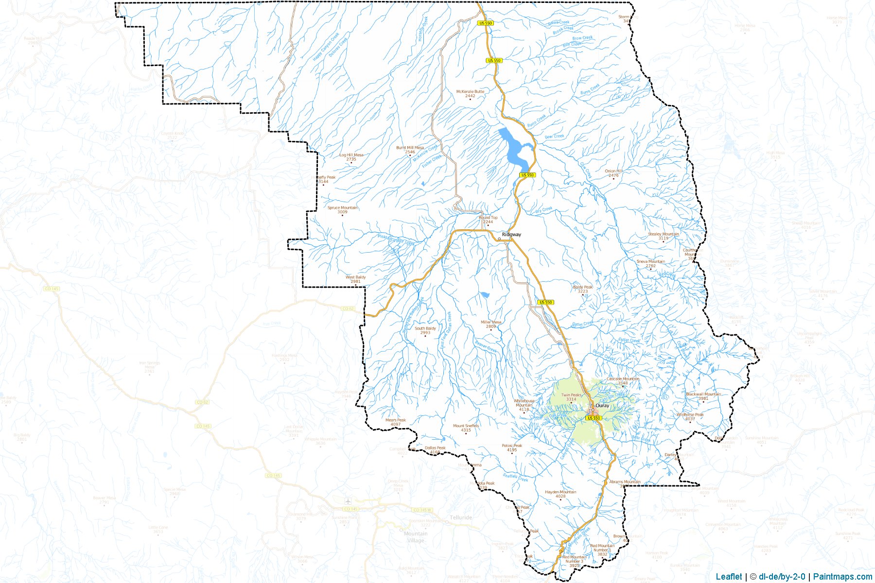 Ouray (Colorado) Map Cropping Samples-1