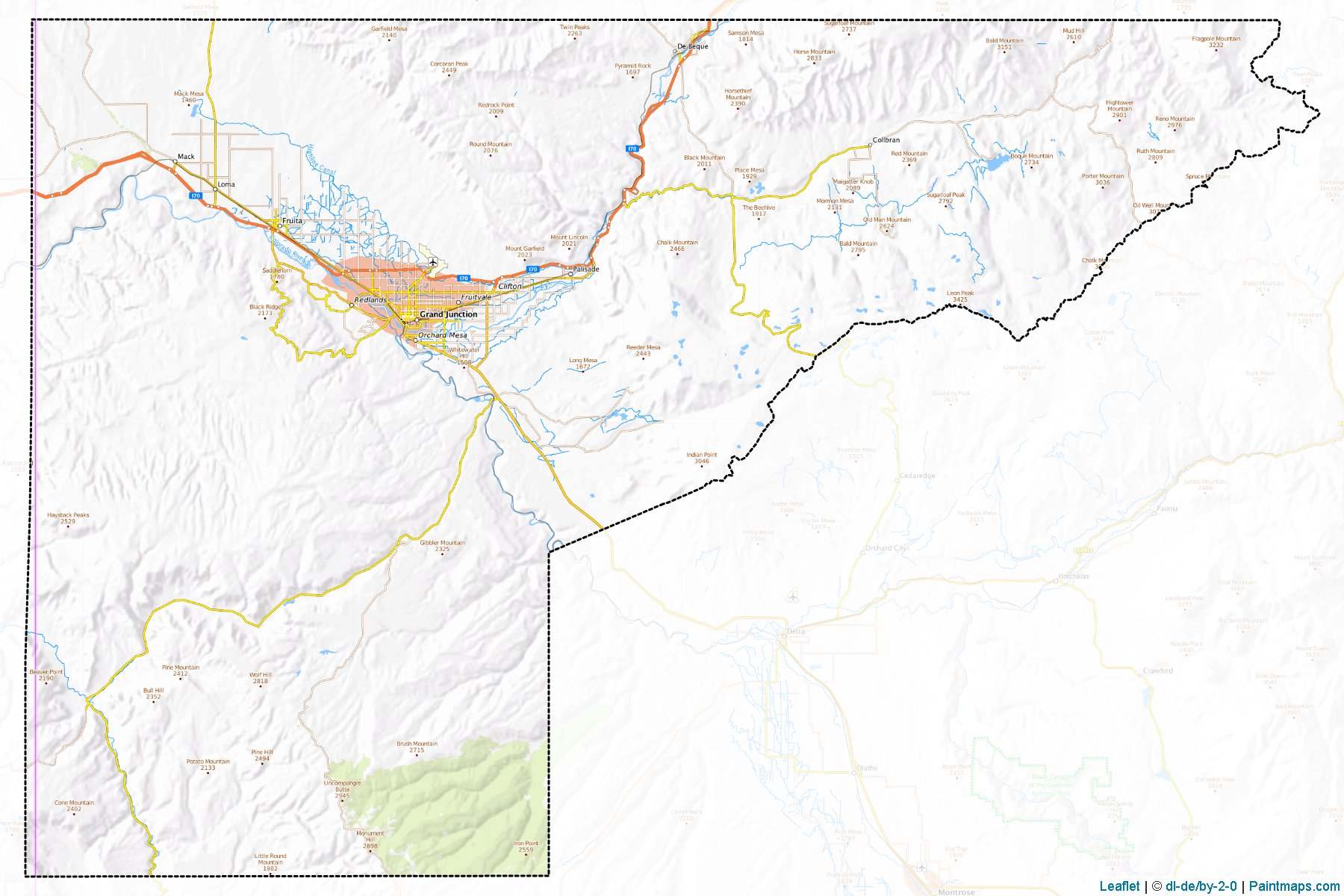 Mesa County (Kolorado) Haritası Örnekleri-1