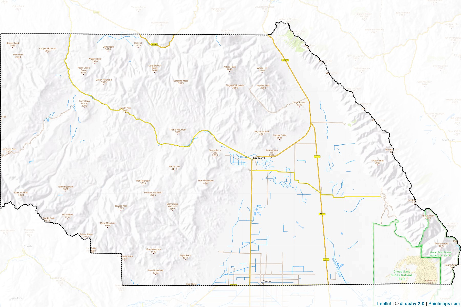 Saguache (Colorado) Map Cropping Samples-1