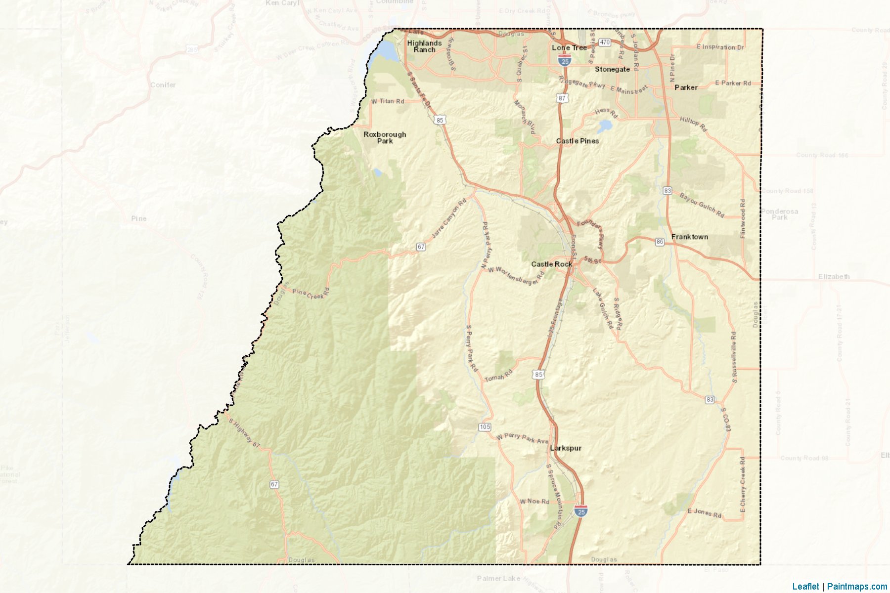 Muestras de recorte de mapas Douglas (Colorado)-2