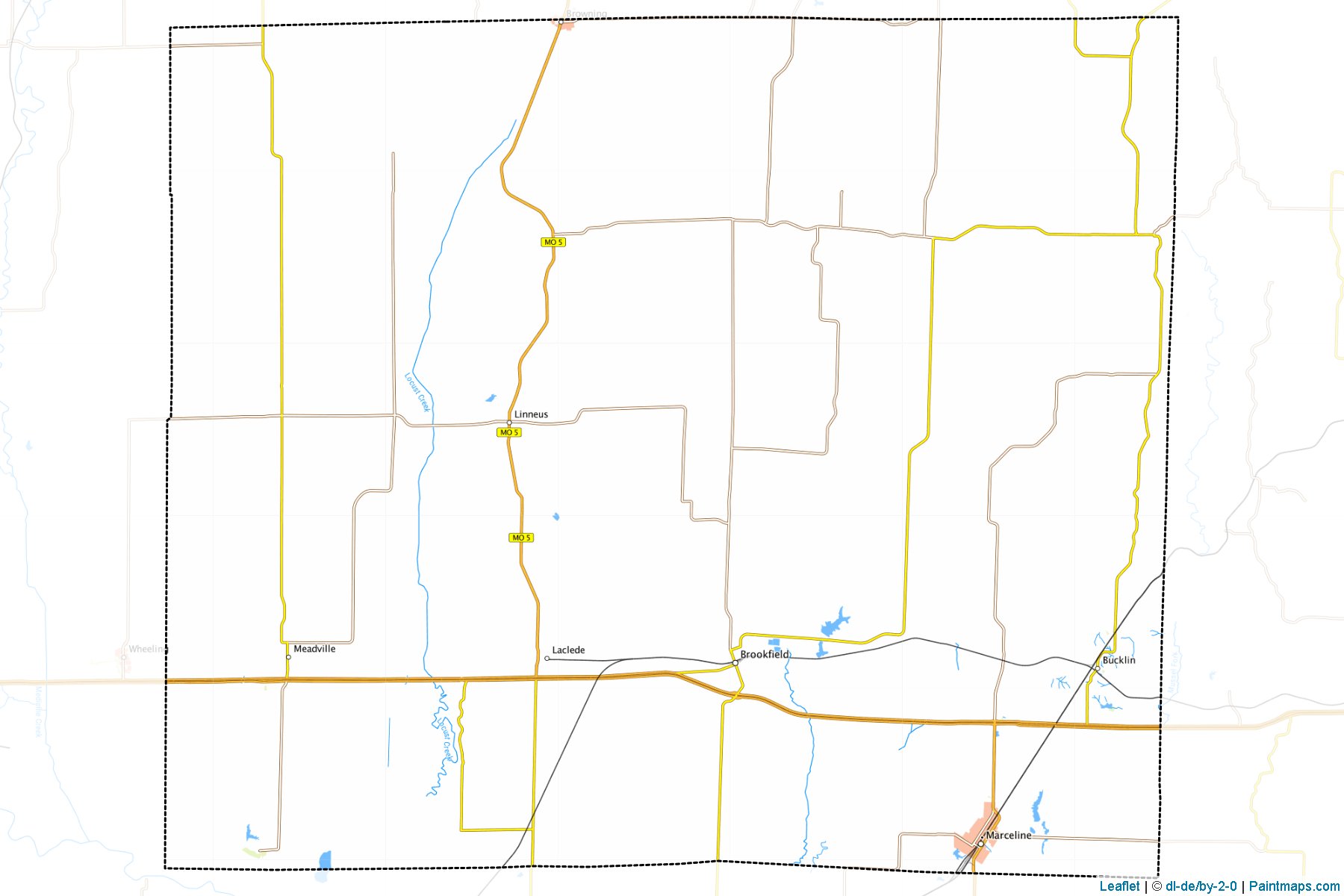 Muestras de recorte de mapas Linn (Missouri)-1