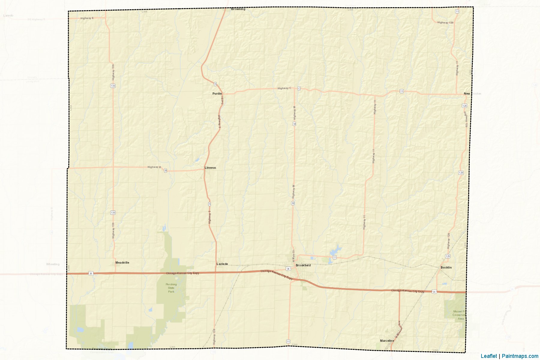 Muestras de recorte de mapas Linn (Missouri)-2