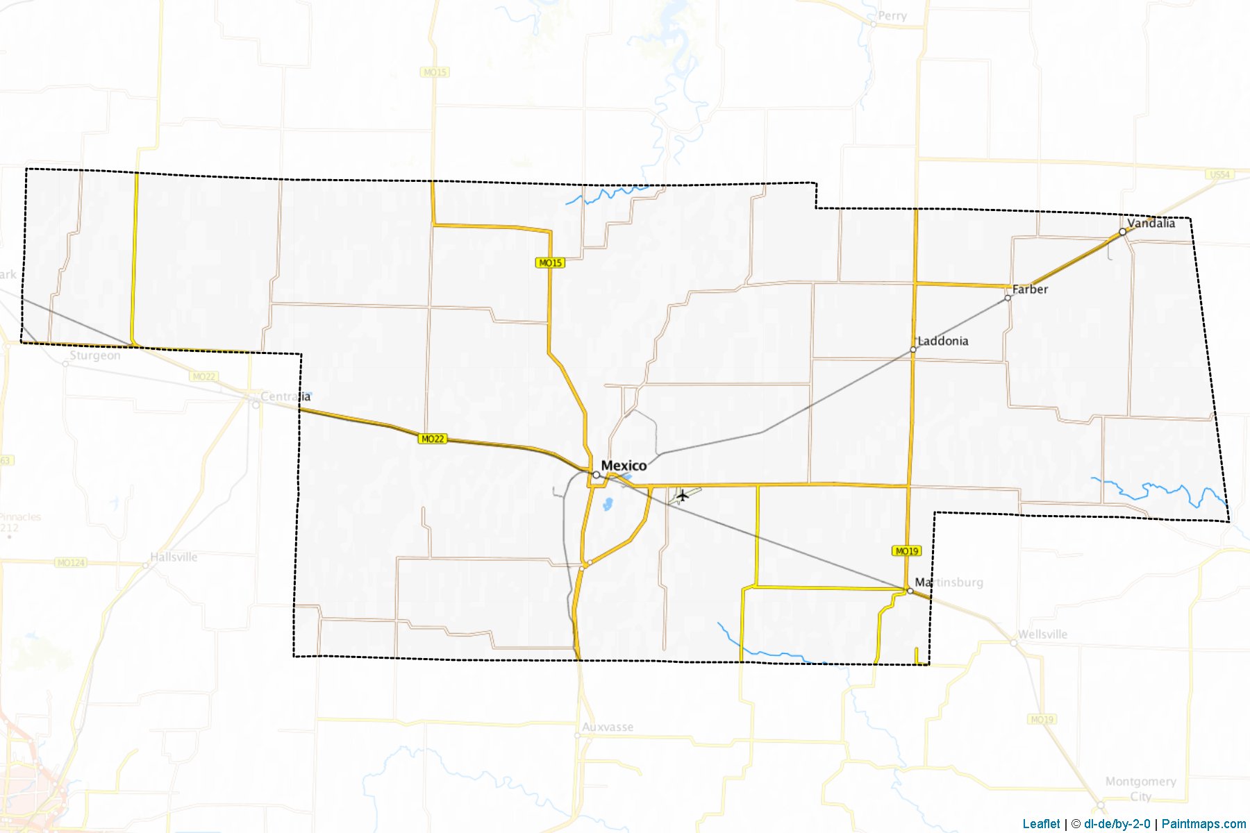 Muestras de recorte de mapas Audrain (Missouri)-1