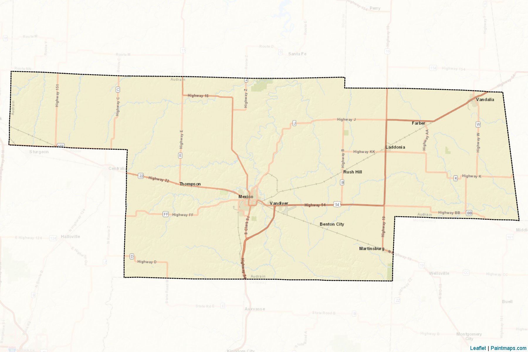 Muestras de recorte de mapas Audrain (Missouri)-2