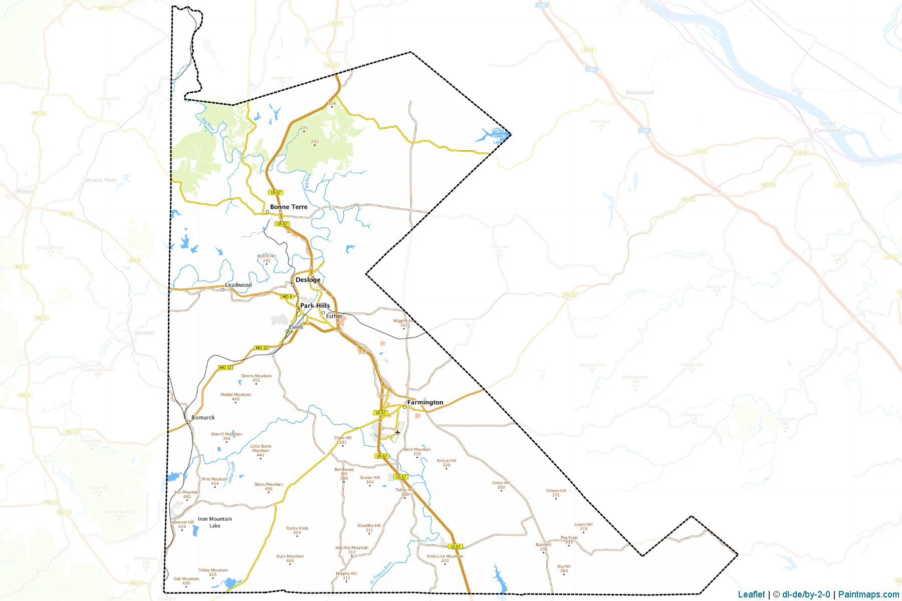 St. Francois (Missouri) Map Cropping Samples-1