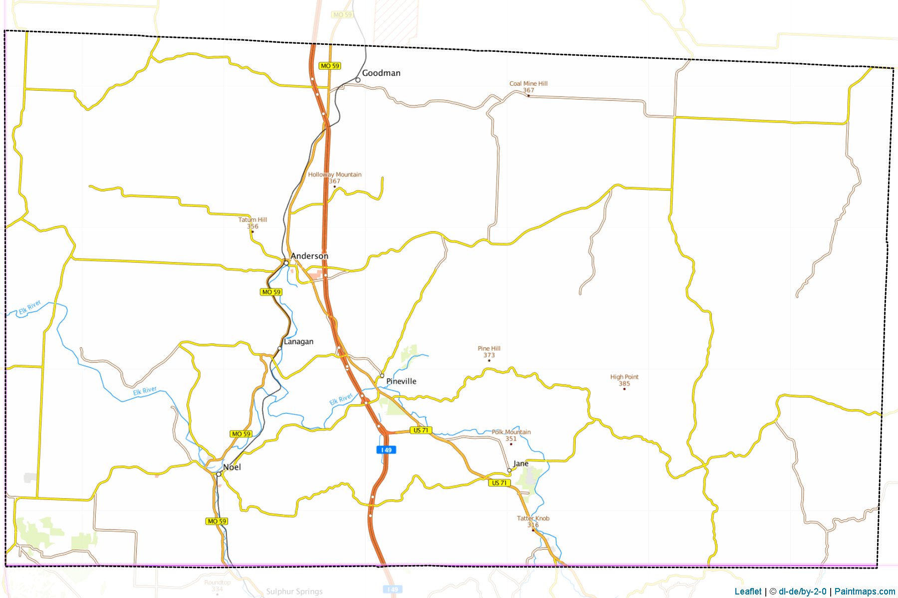 Muestras de recorte de mapas McDonald (Missouri)-1