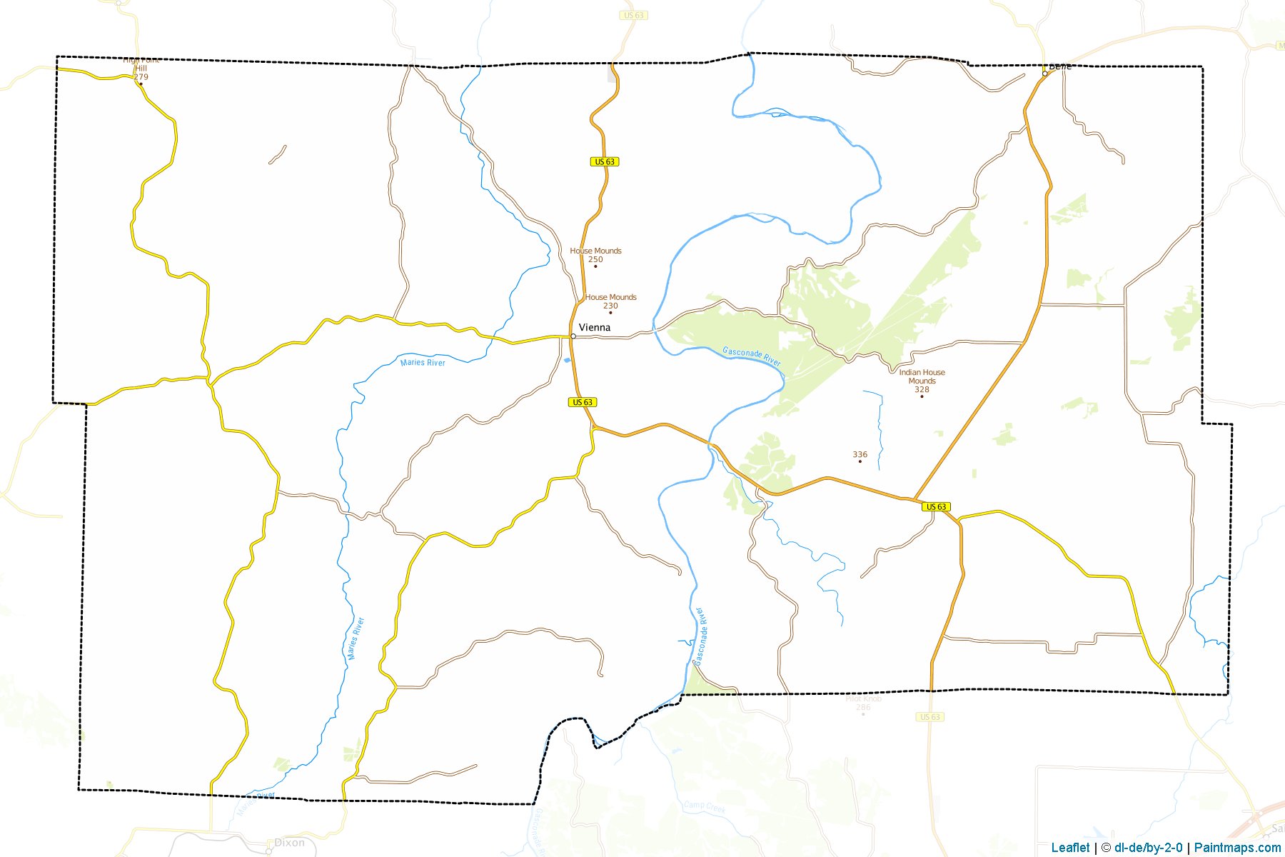 Maries (Missouri) Map Cropping Samples-1