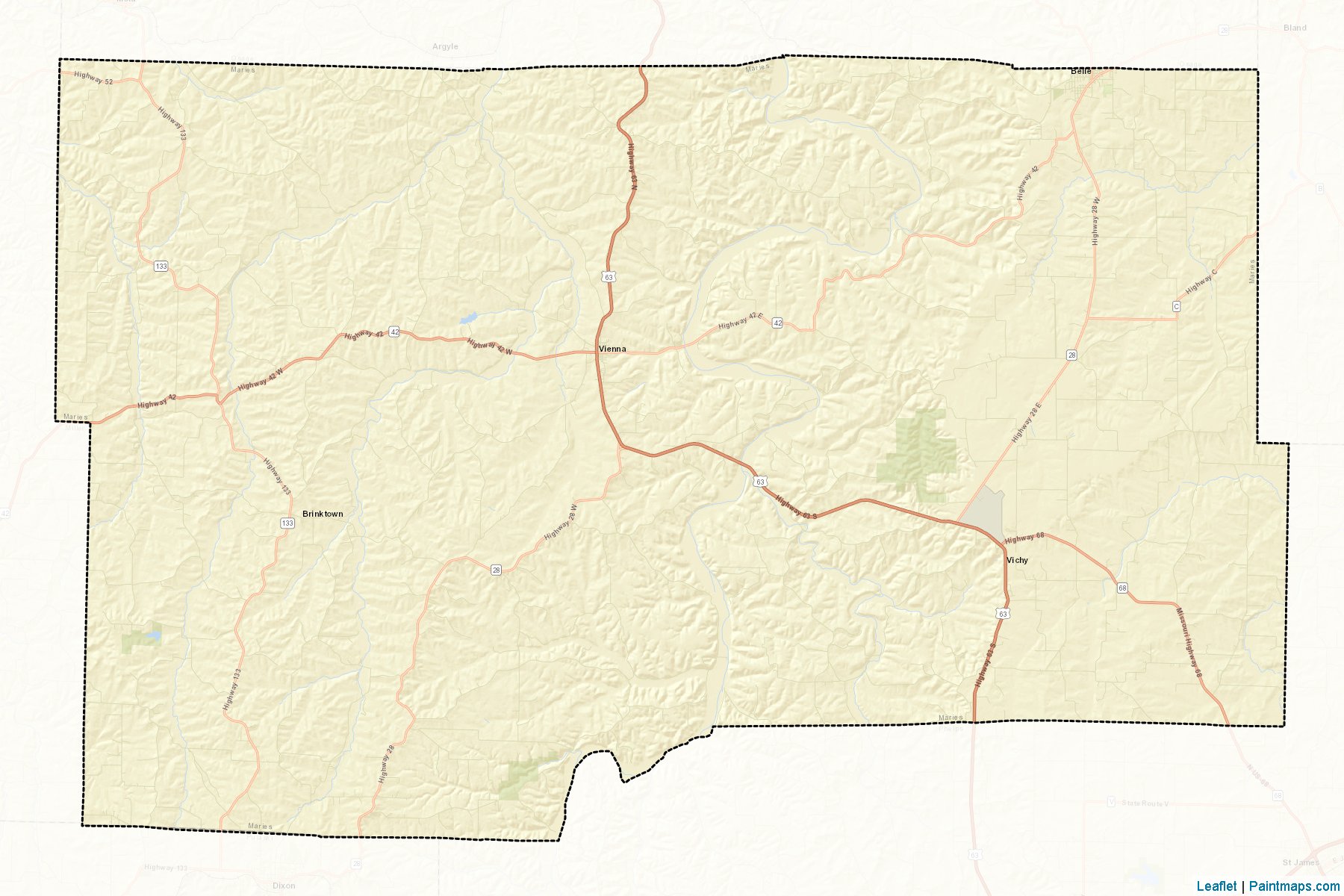 Maries (Missouri) Map Cropping Samples-2