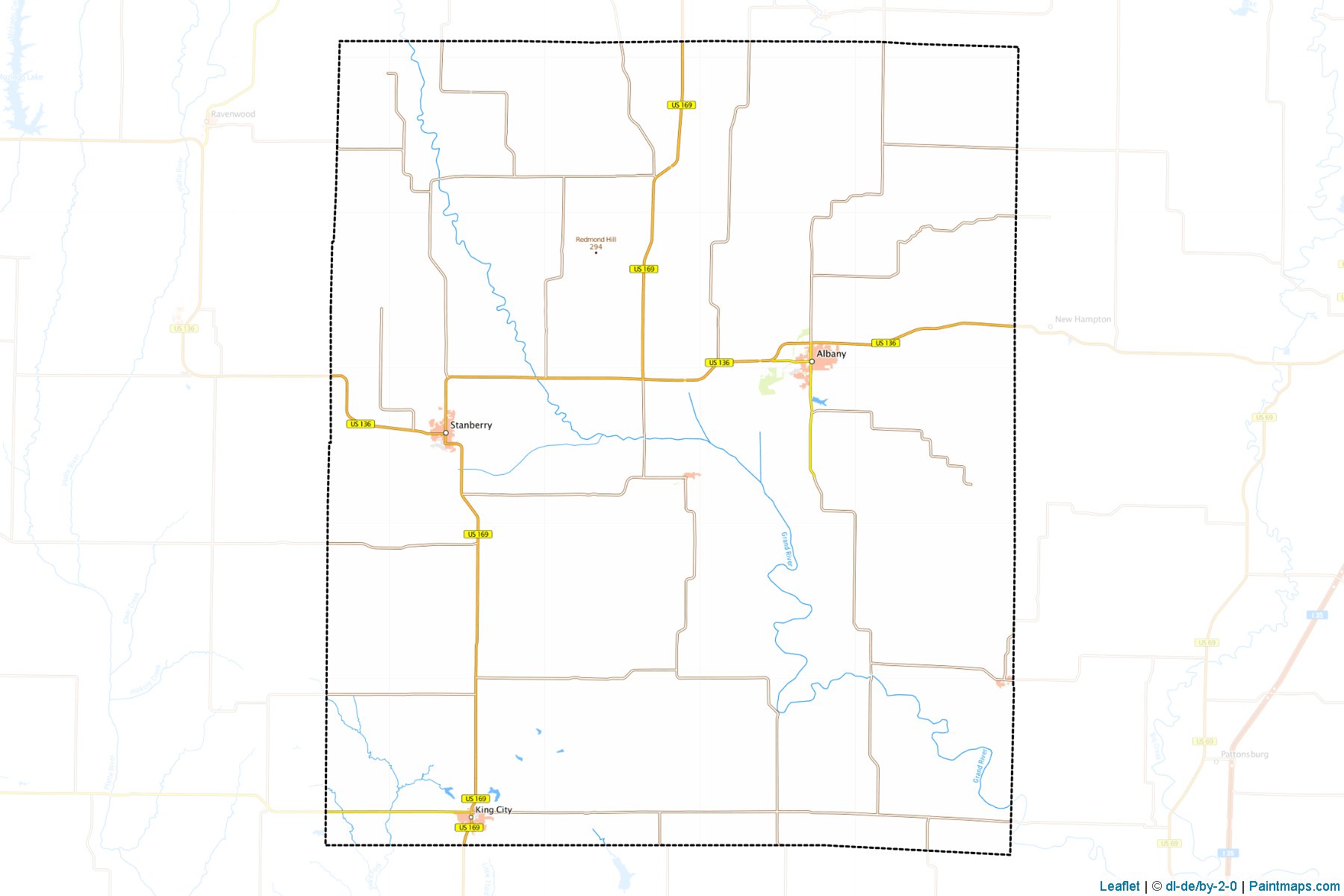 Muestras de recorte de mapas Gentry (Missouri)-1