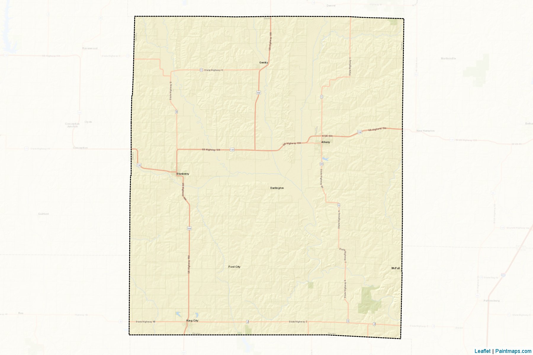 Muestras de recorte de mapas Gentry (Missouri)-2