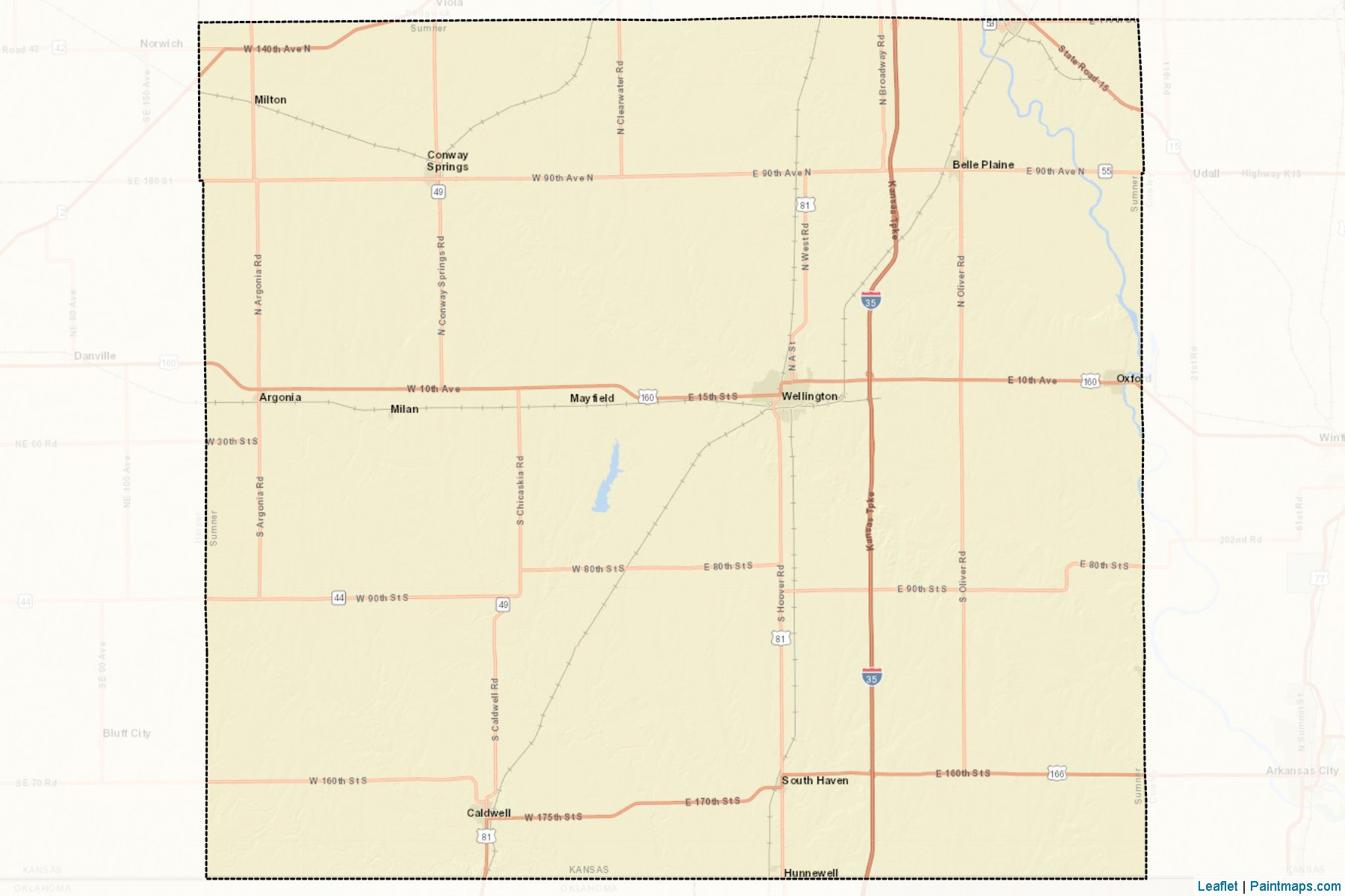 Muestras de recorte de mapas Sumner (Kansas)-2