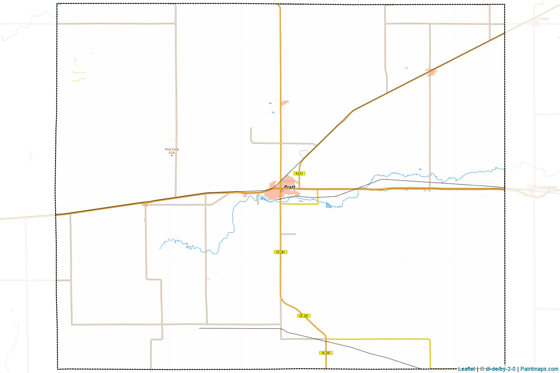 Muestras de recorte de mapas Pratt (Kansas)-1