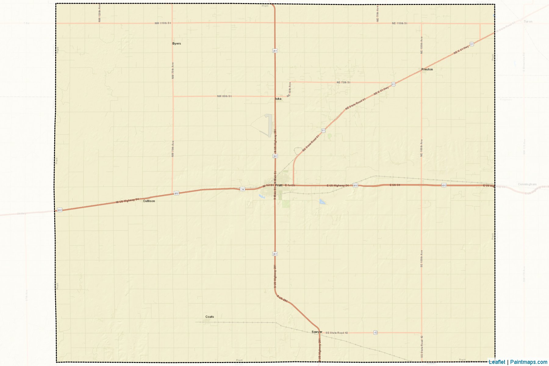 Muestras de recorte de mapas Pratt (Kansas)-2