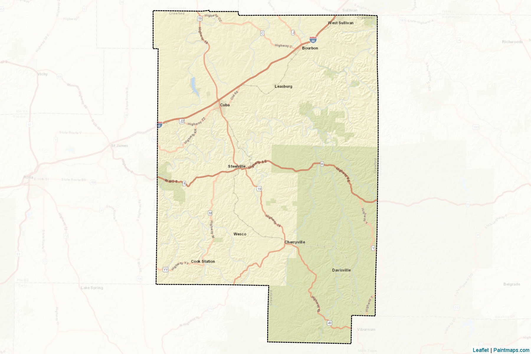 Crawford (Missouri) Map Cropping Samples-2