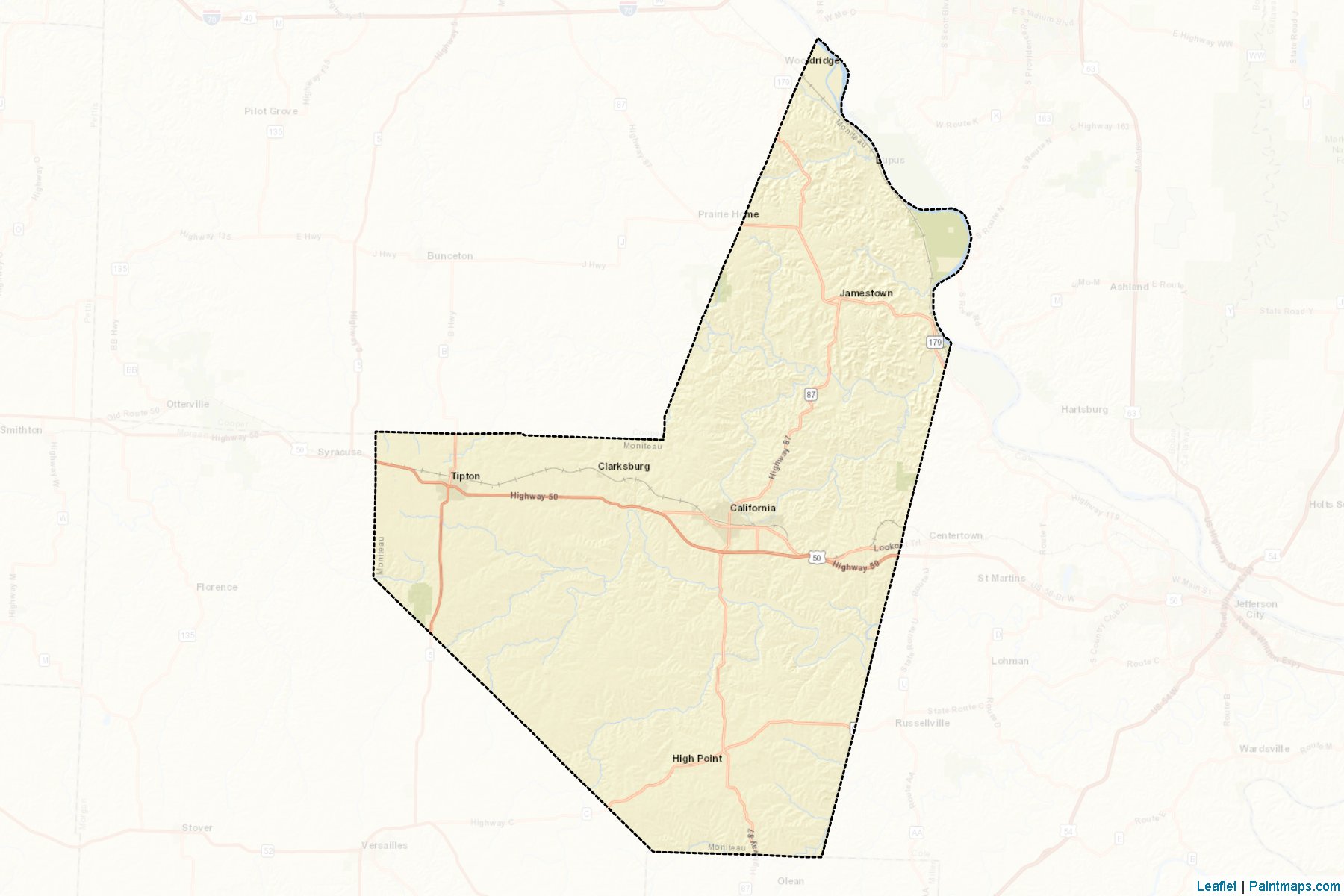 Moniteau (Missouri) Map Cropping Samples-2