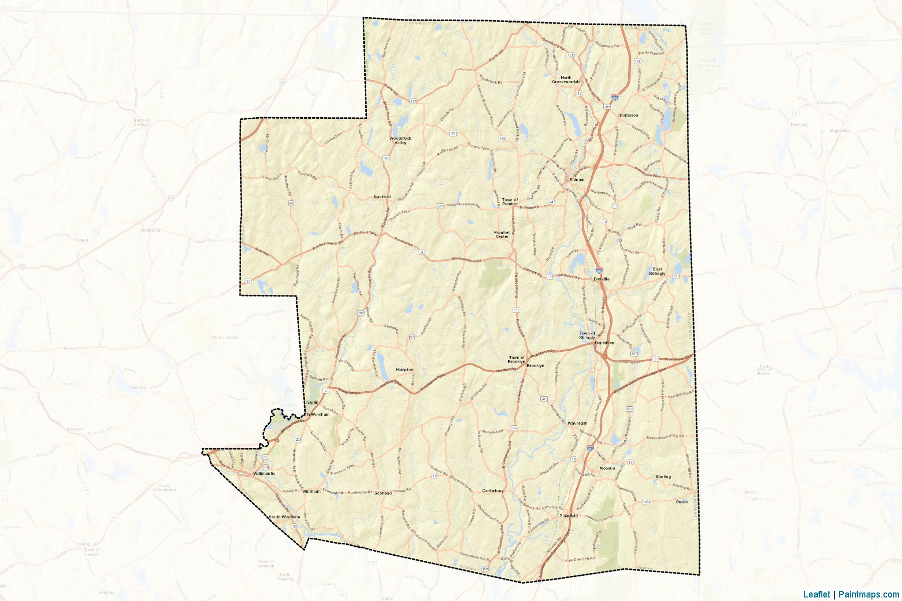 Muestras de recorte de mapas Windham (Connecticut)-2