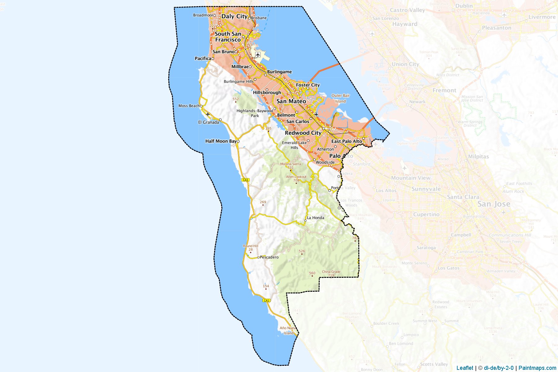 Muestras de recorte de mapas San Mateo (California)-1