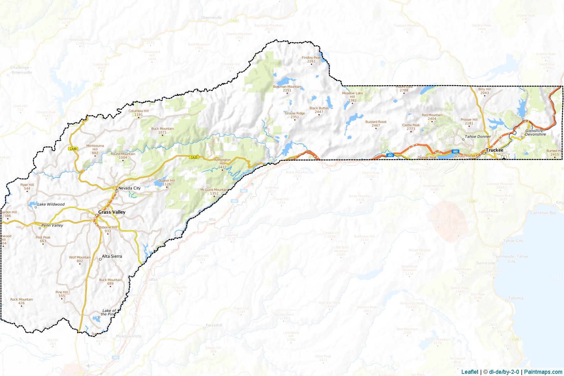 Muestras de recorte de mapas Nevada (California)-1