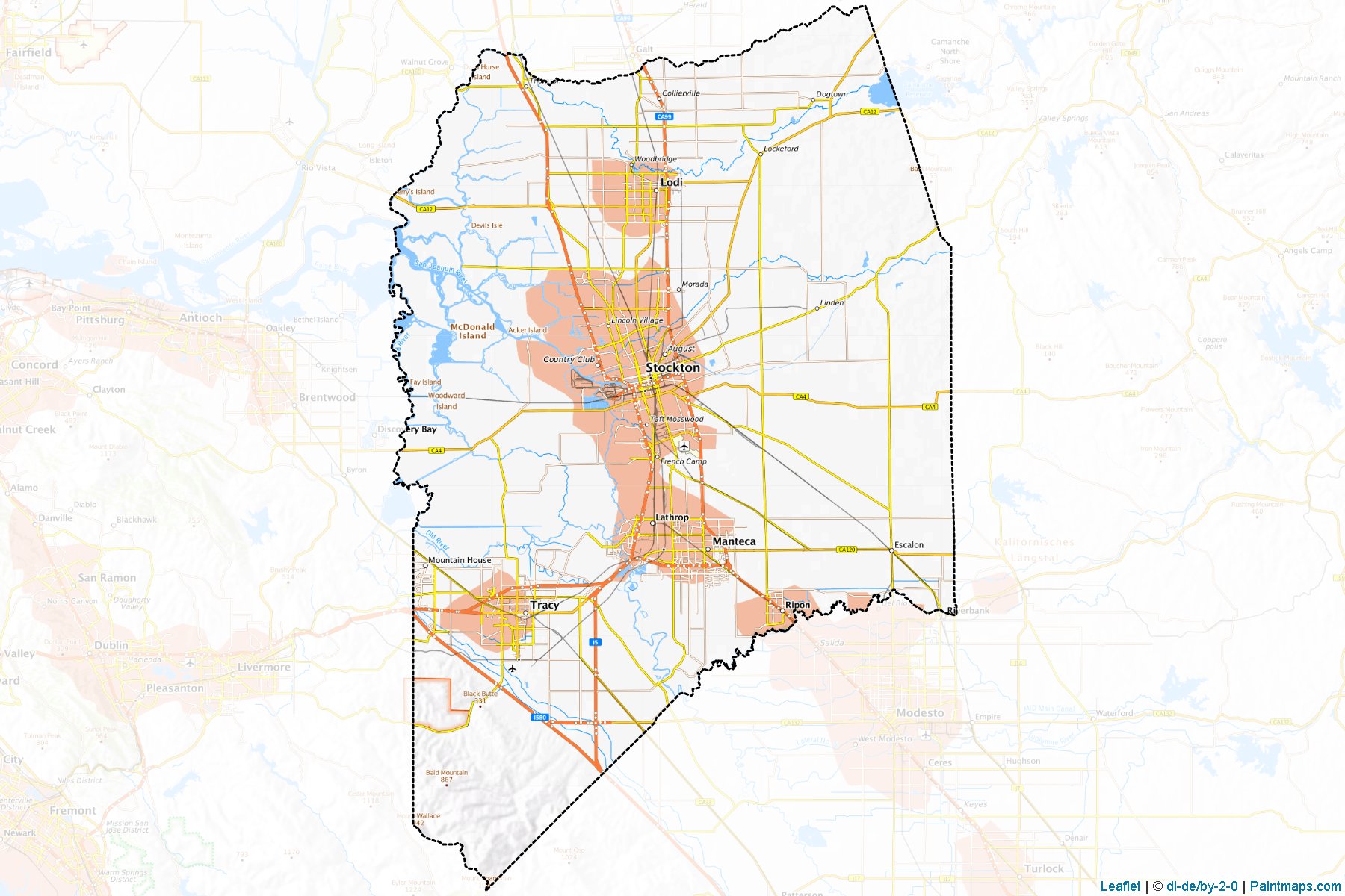 San Joaquin (California) Map Cropping Samples-1