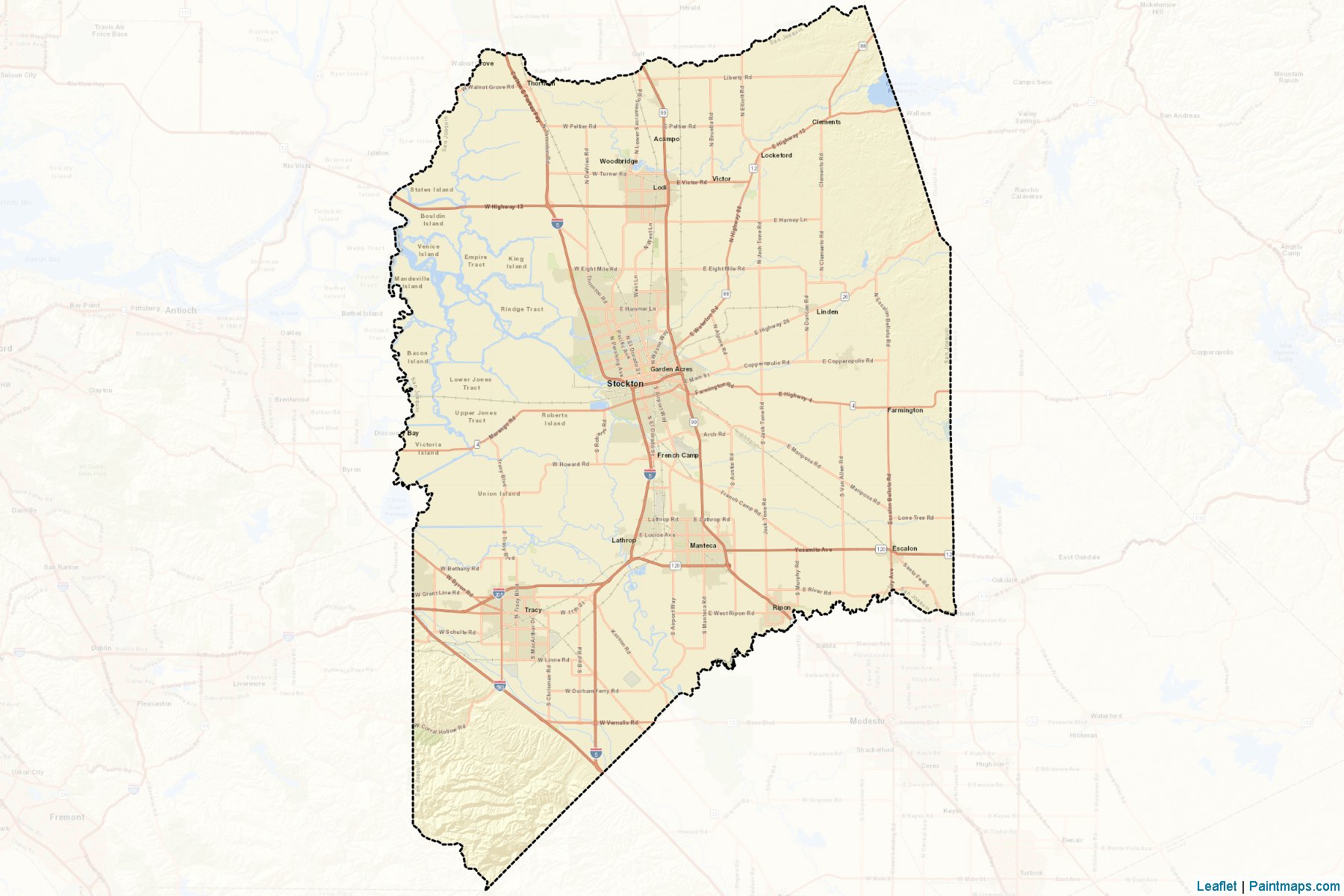 San Joaquin (California) Map Cropping Samples-2