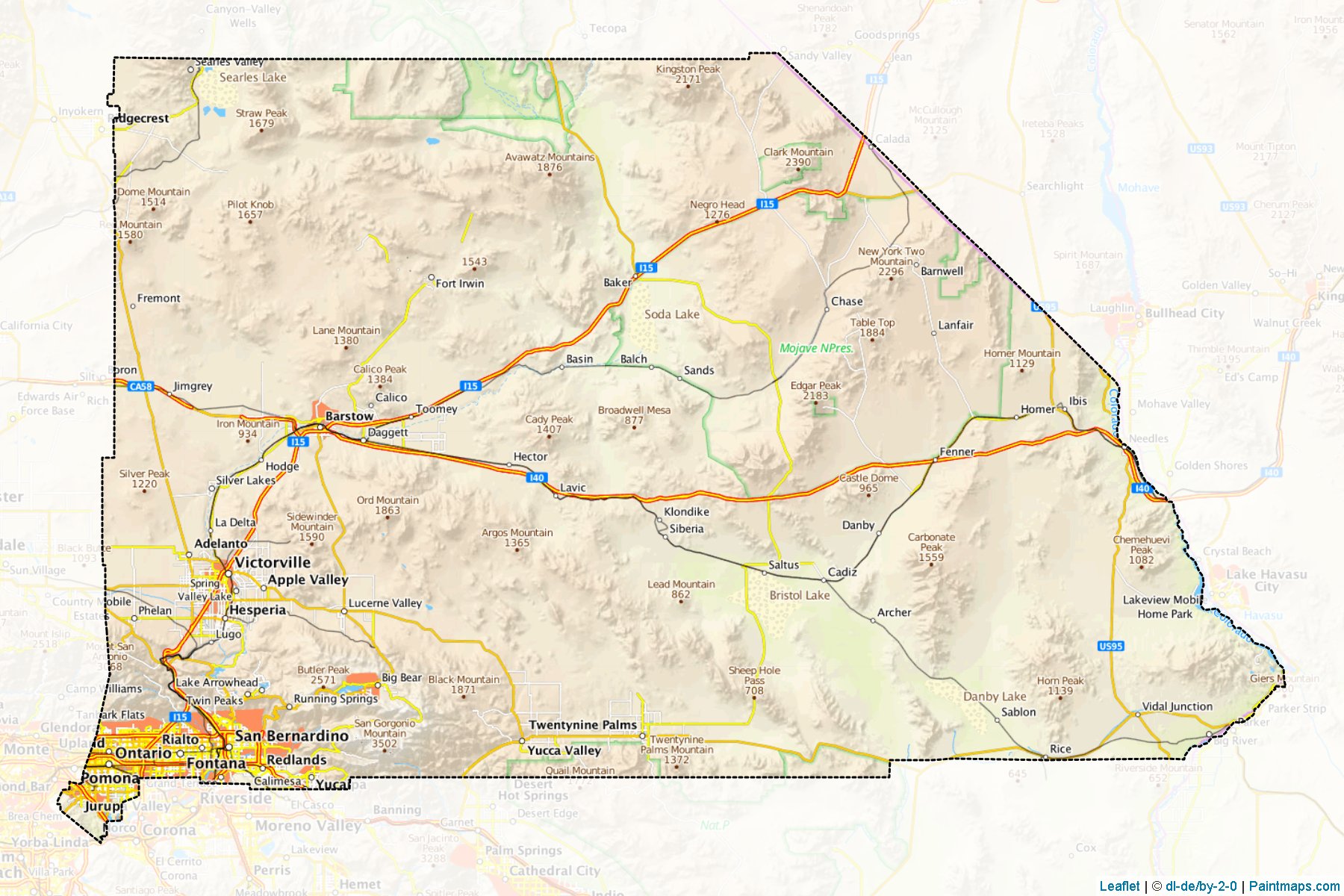 San Bernardino (California) Map Cropping Samples-1