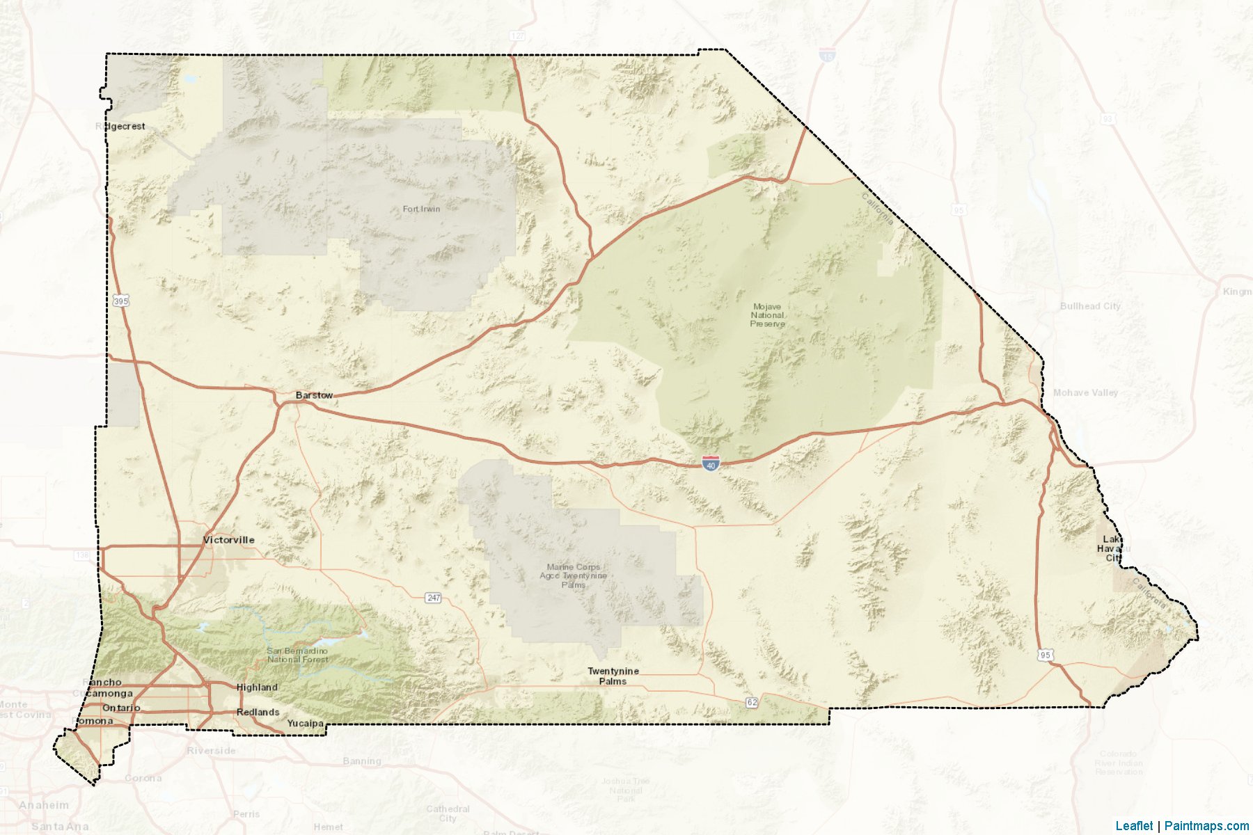 San Bernardino (California) Map Cropping Samples-2