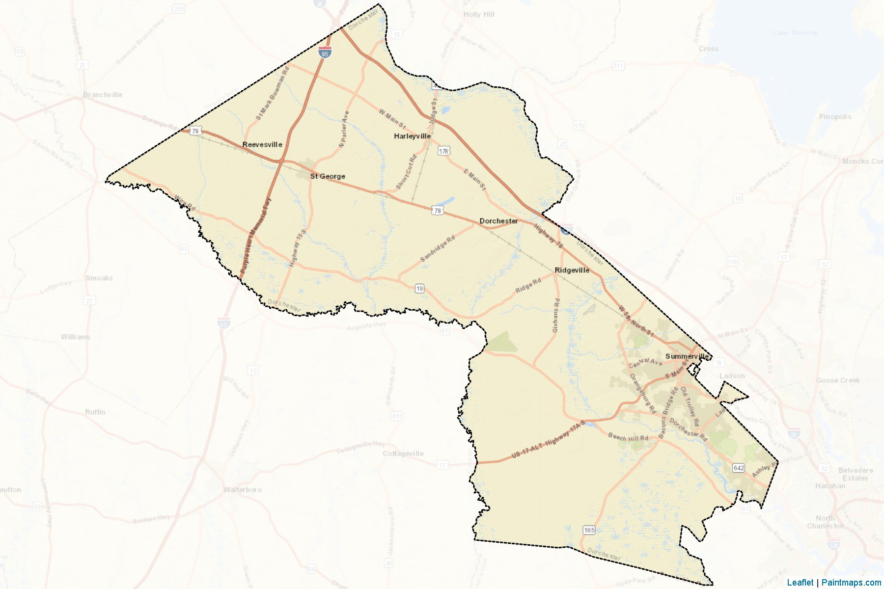 Dorchester (South Carolina) Map Cropping Samples-2