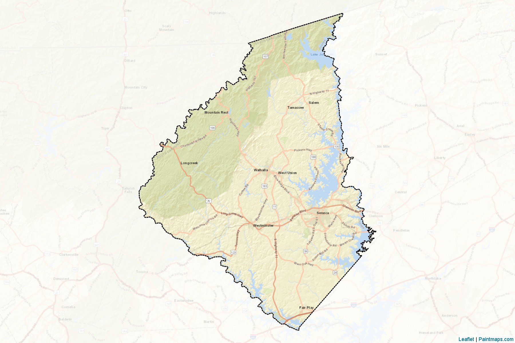 Muestras de recorte de mapas Oconee (South Carolina)-2