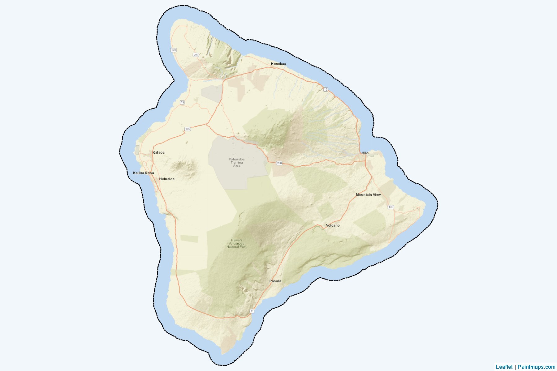 Muestras de recorte de mapas Hawaii (Hawaii)-2