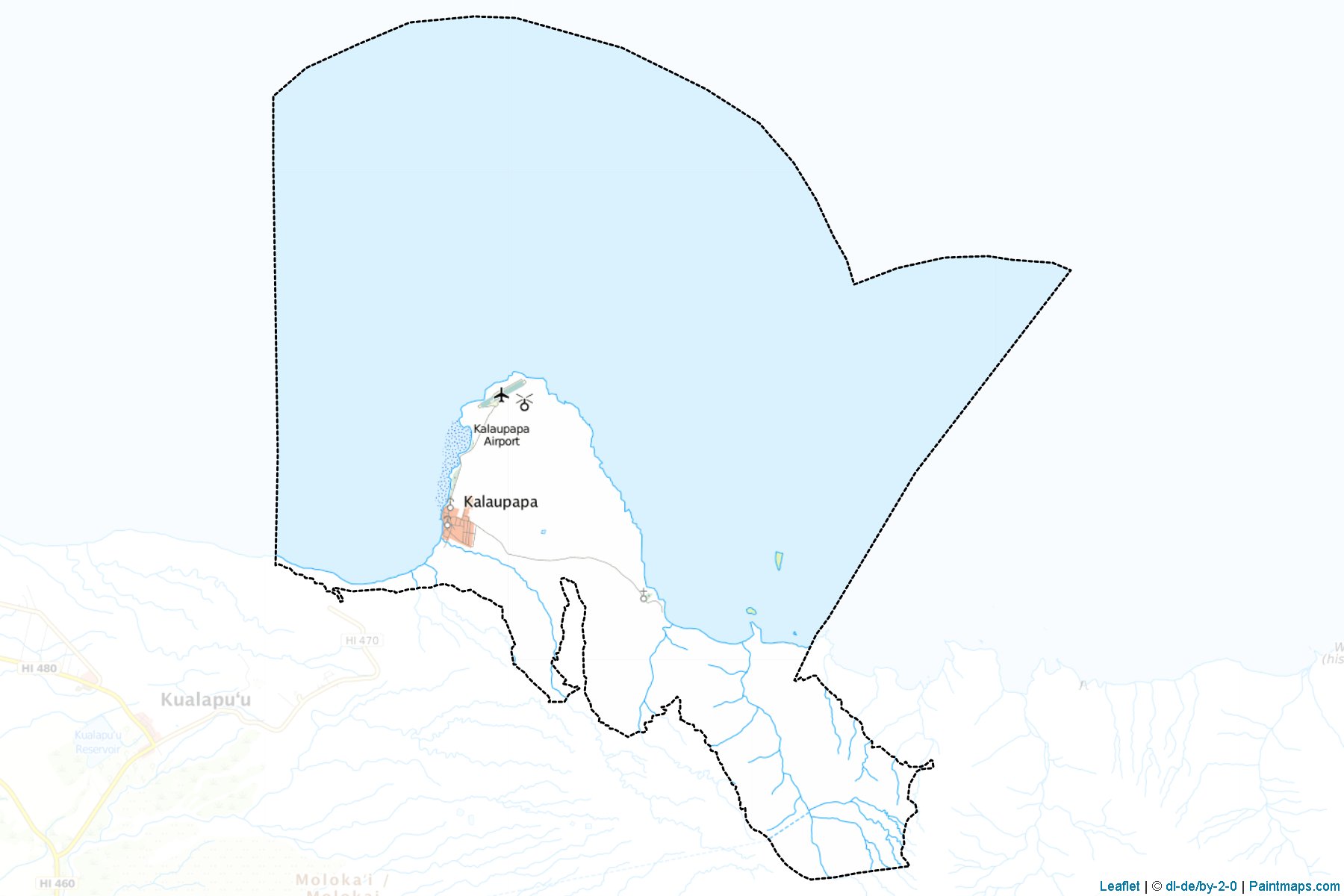 Kalawao ilçesi (Hawaii) Haritası Örnekleri-1