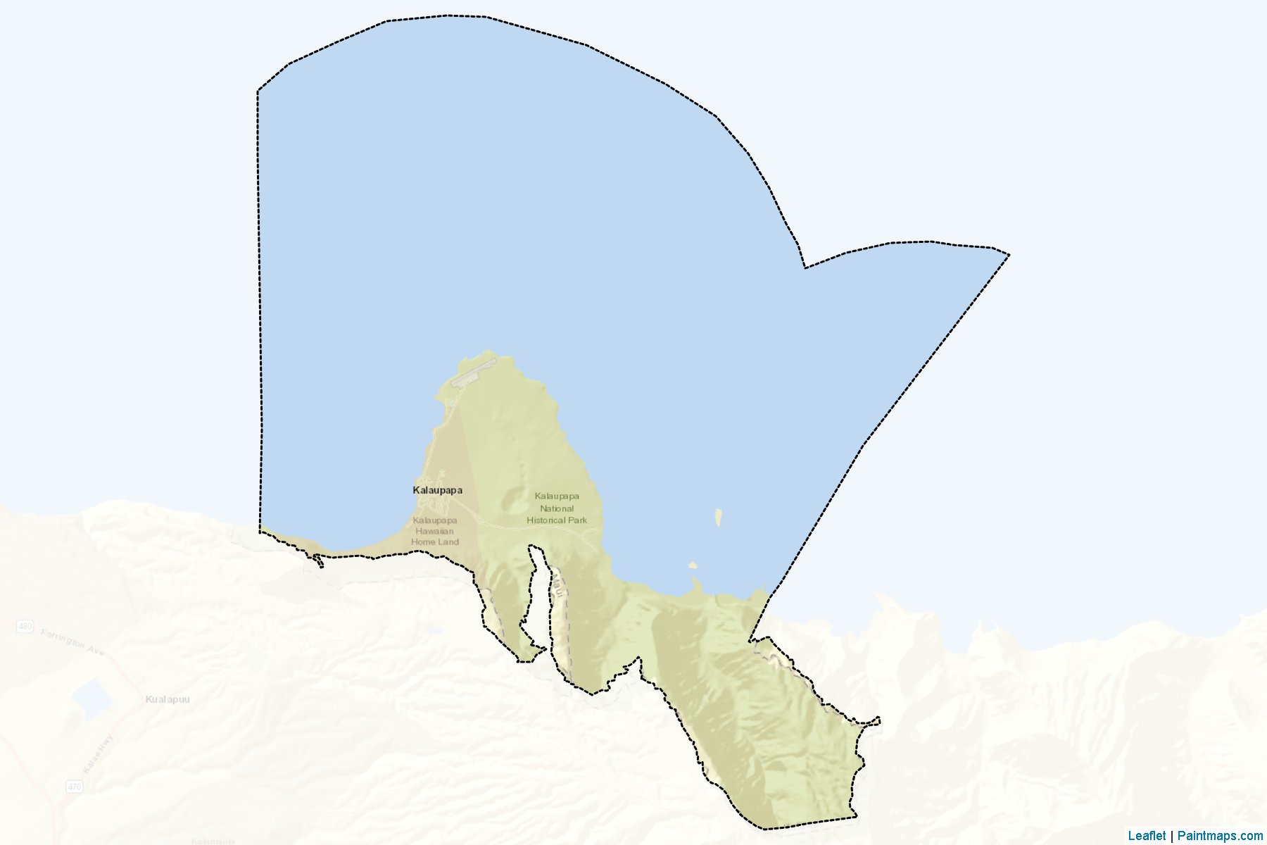 Kalawao ilçesi (Hawaii) Haritası Örnekleri-2