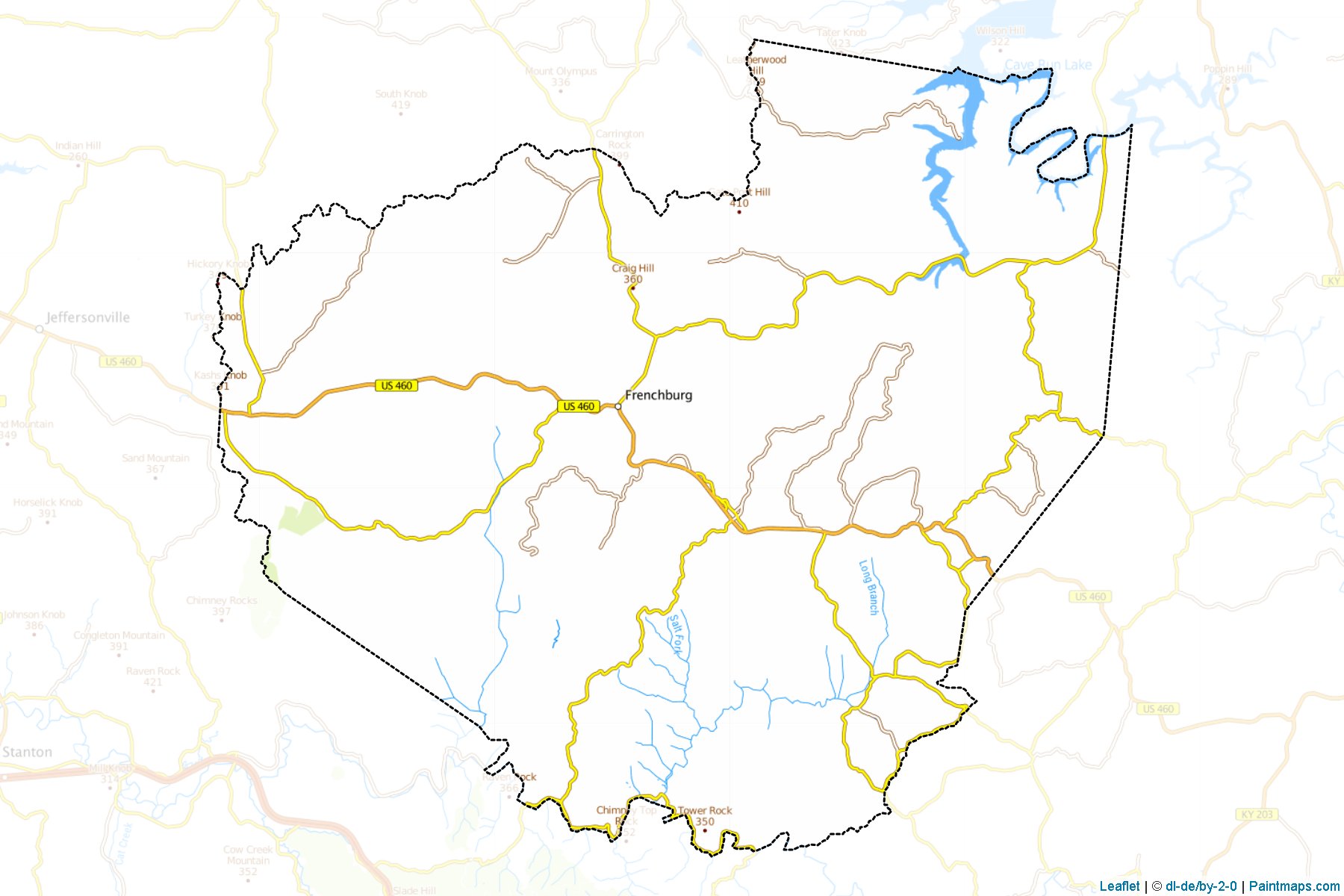 Menifee (Kentucky) Haritası Örnekleri-1