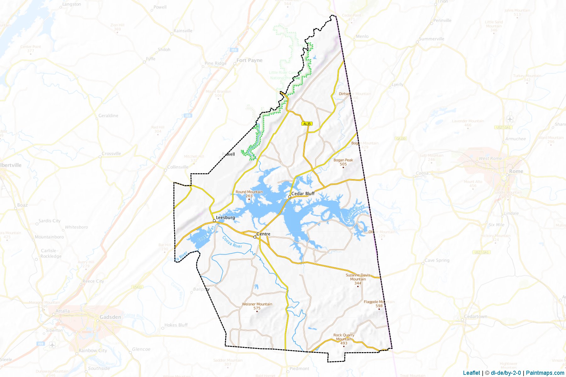 Cherokee (Alabama) Map Cropping Samples-1