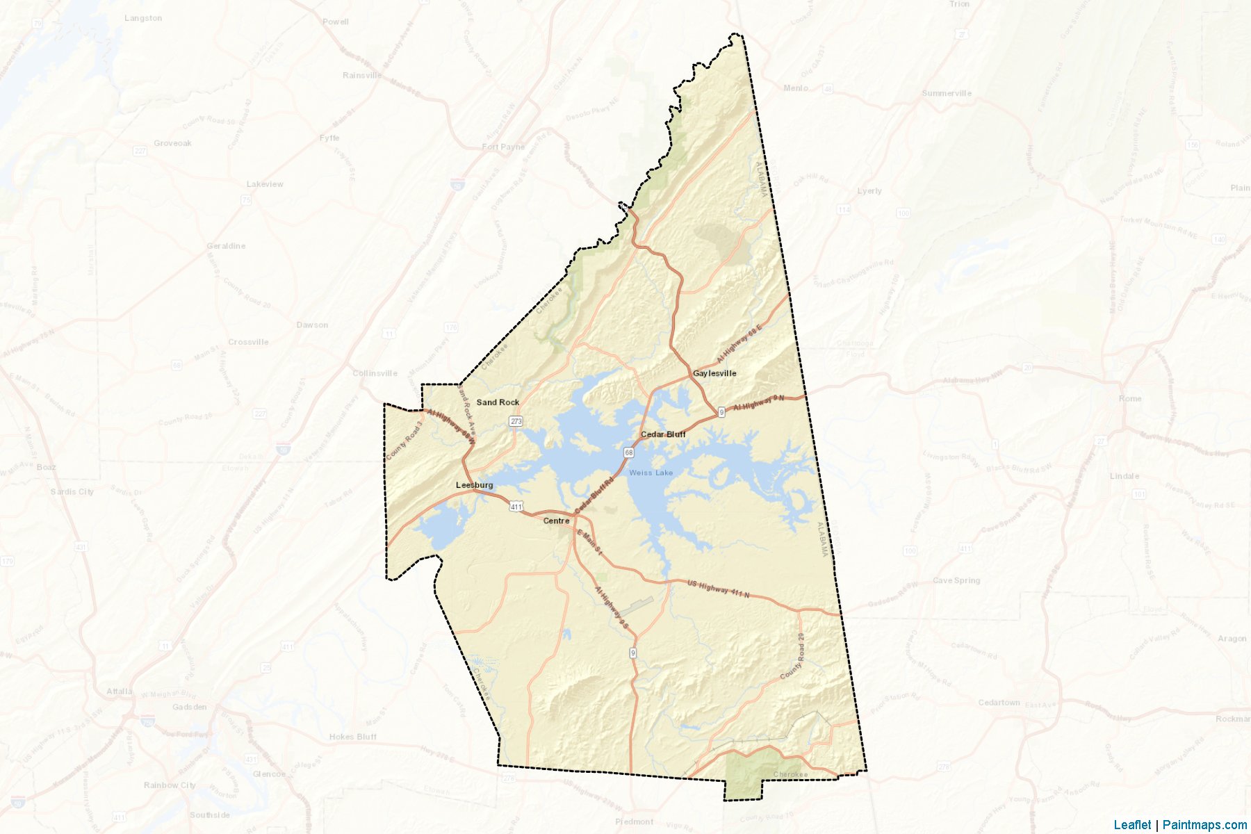 Cherokee (Alabama) Map Cropping Samples-2