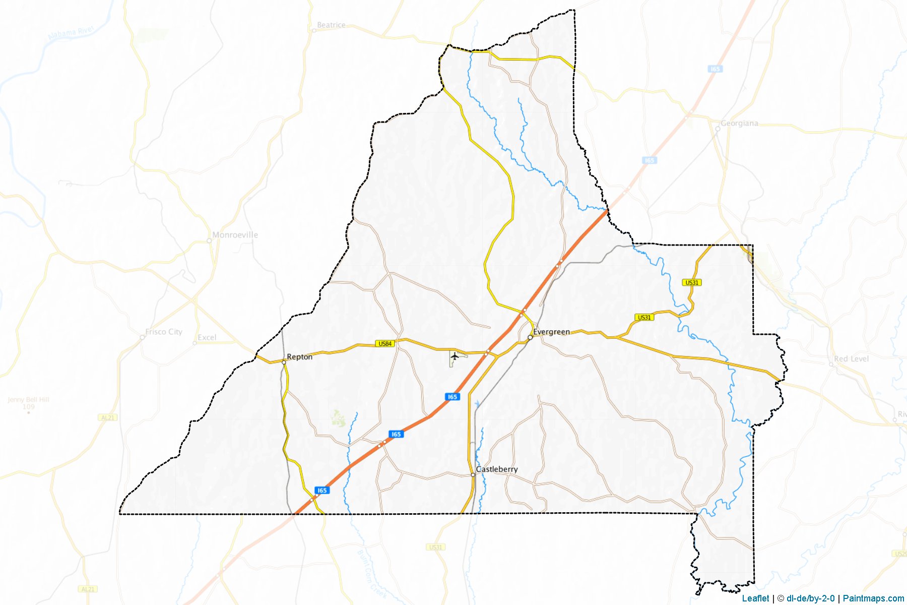 Conecuh (Alabama) Map Cropping Samples-1