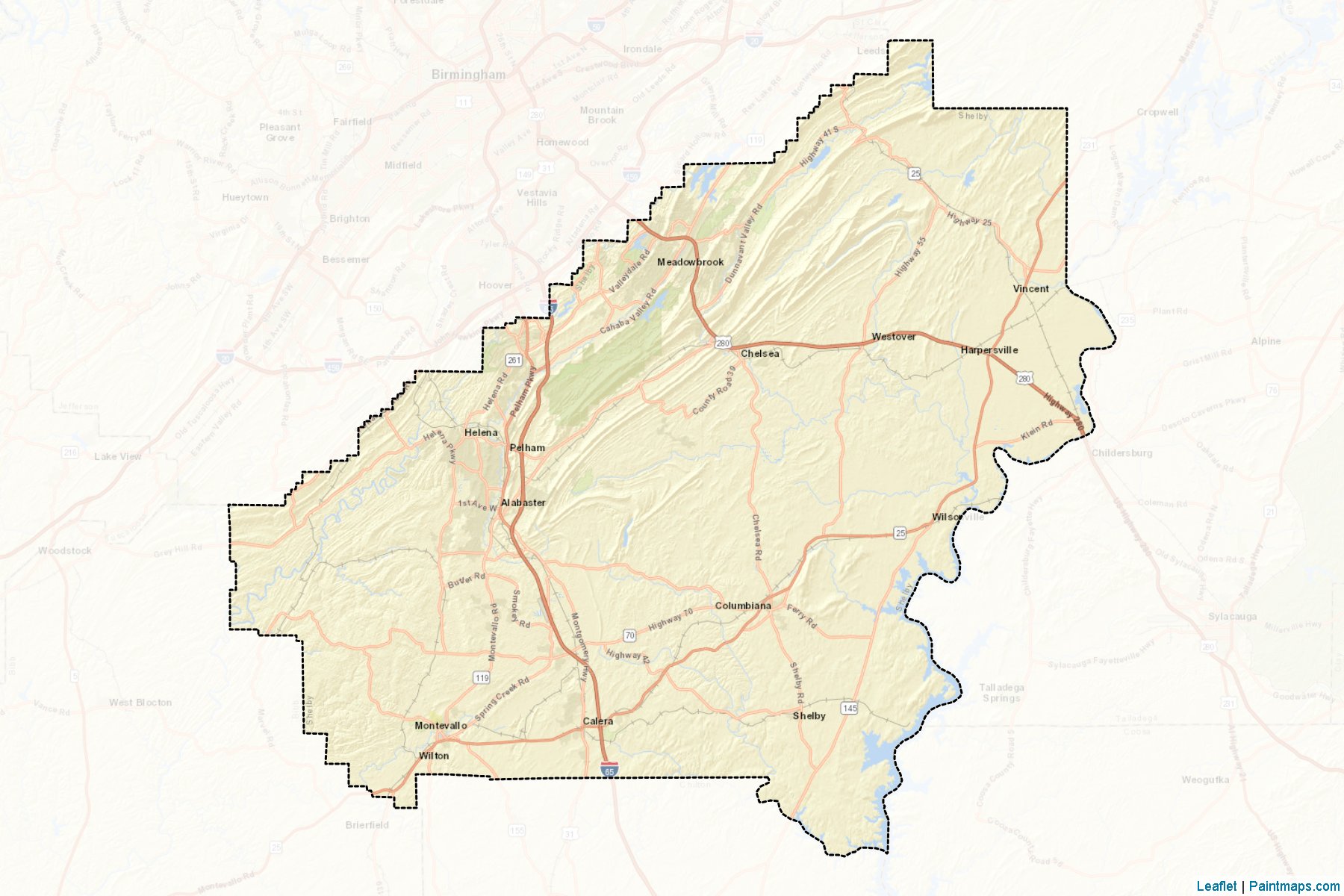 Shelby (Alabama) Map Cropping Samples-2