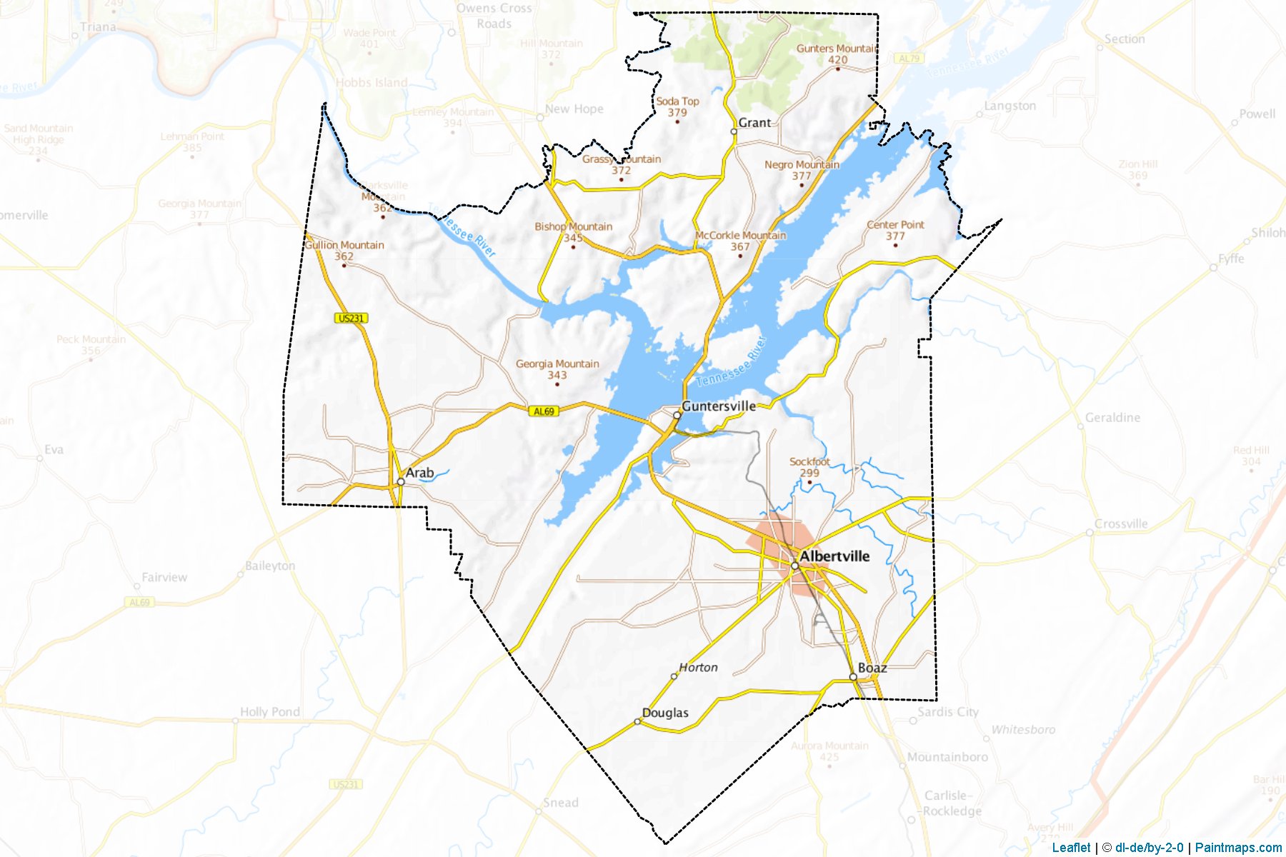 Marshall (Alabama) Map Cropping Samples-1