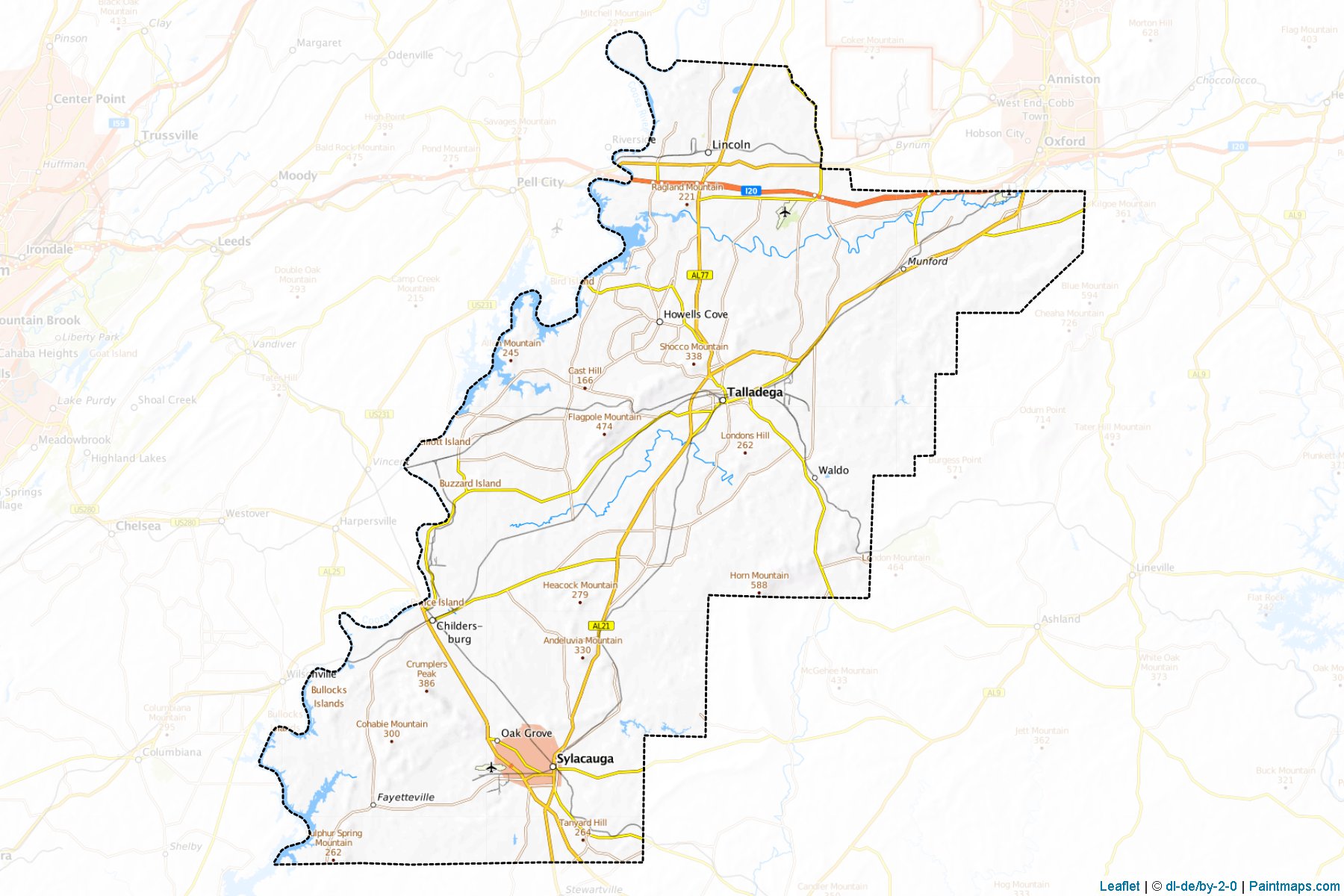 Talladega (Alabama) Map Cropping Samples-1