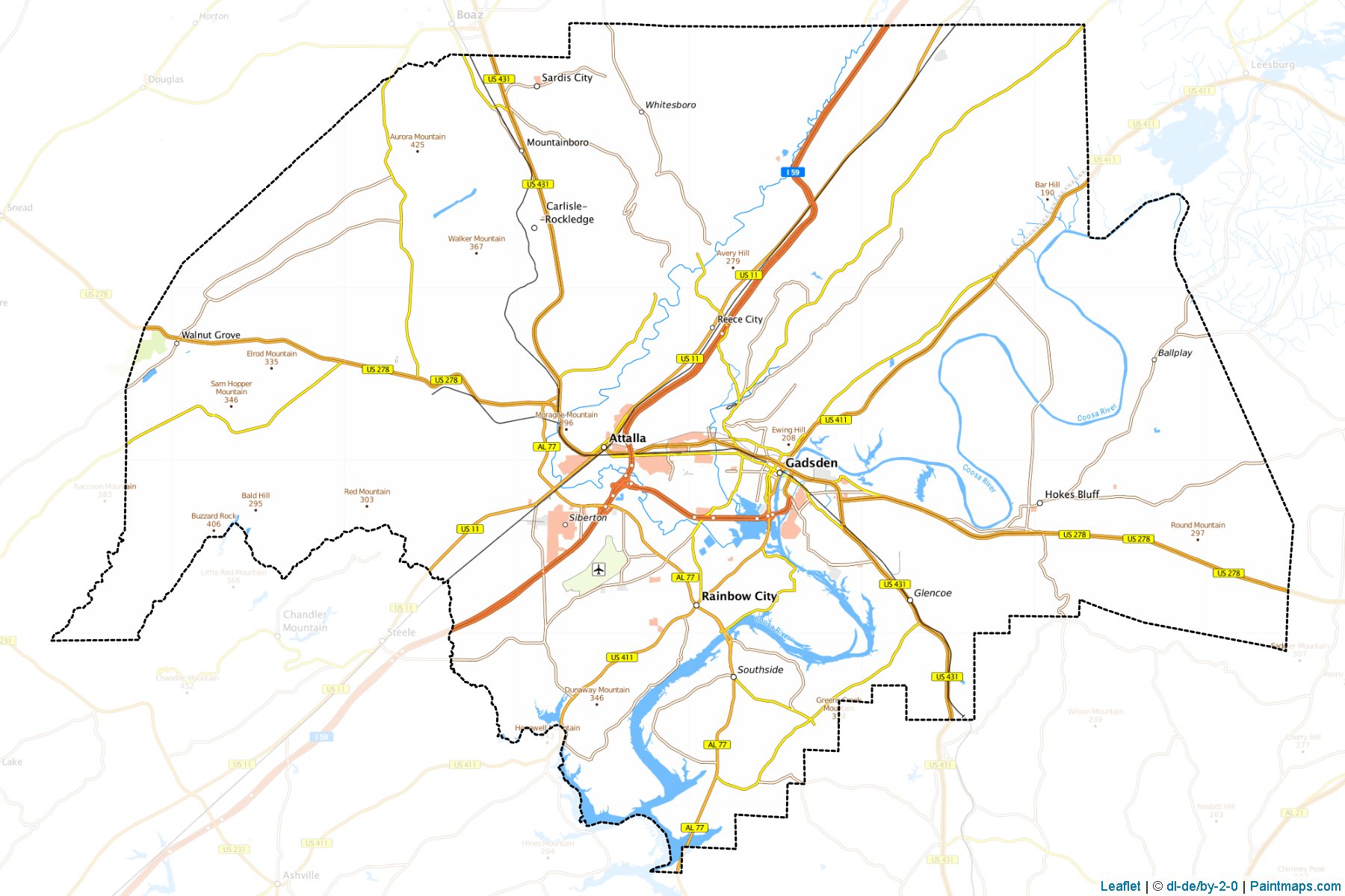 Muestras de recorte de mapas Etowah (Alabama)-1