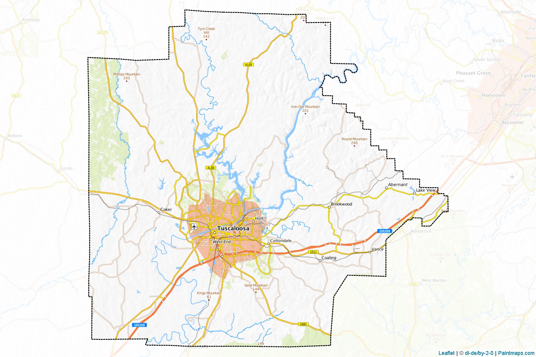 Tuscaloosa (Alabama) Map Cropping Samples-1